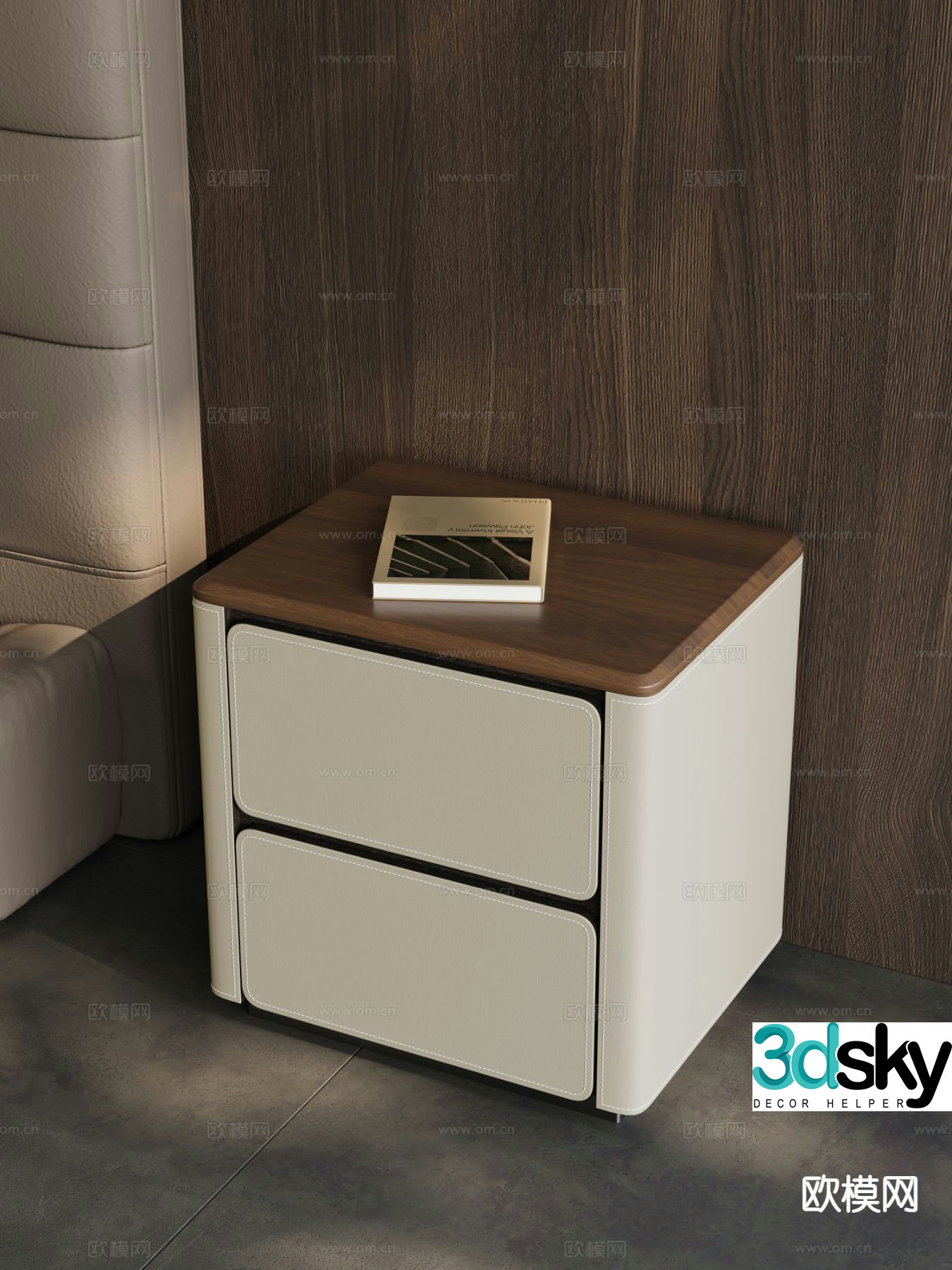 Italian bedside table 3d model