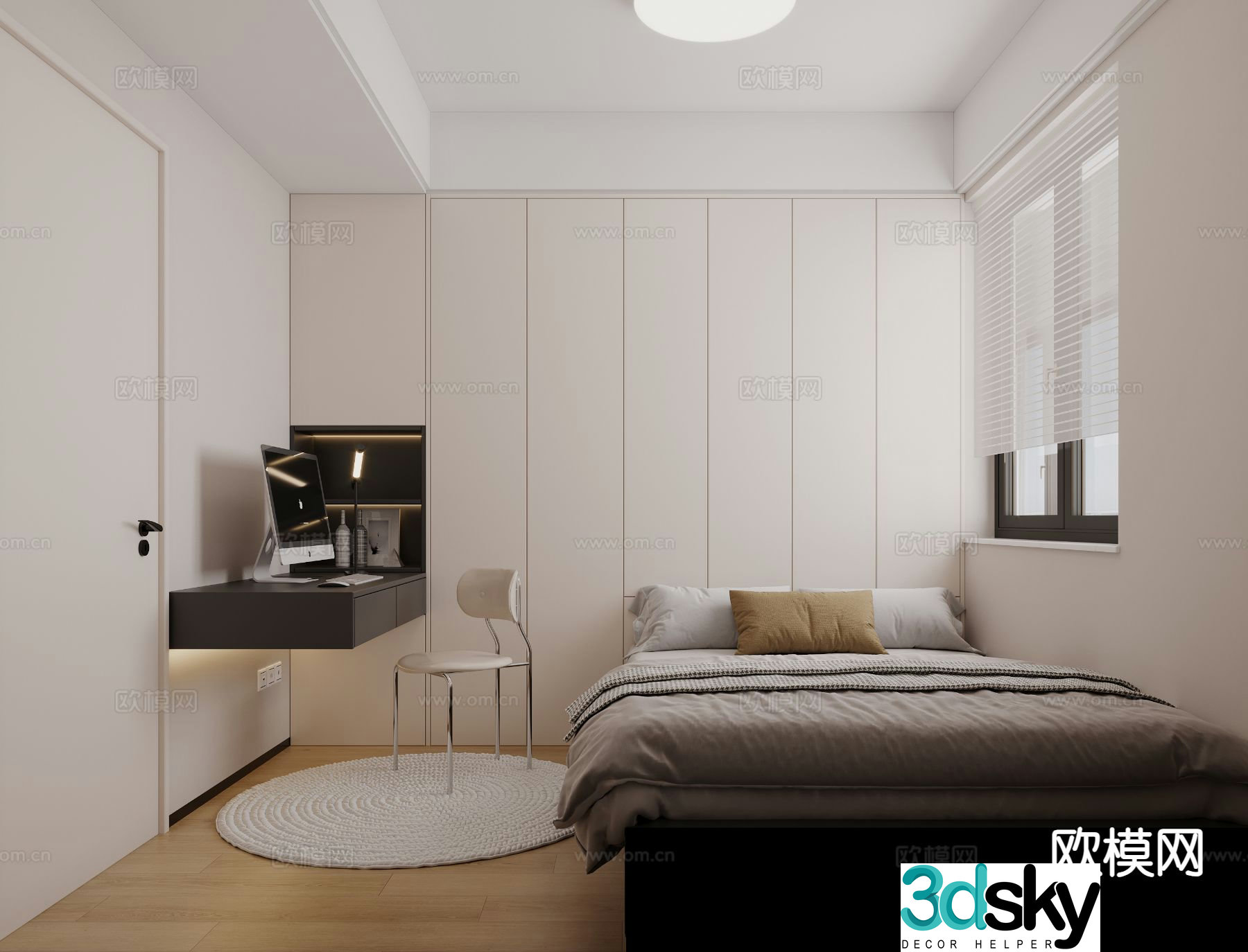 Modern tatami bedroom 3d model