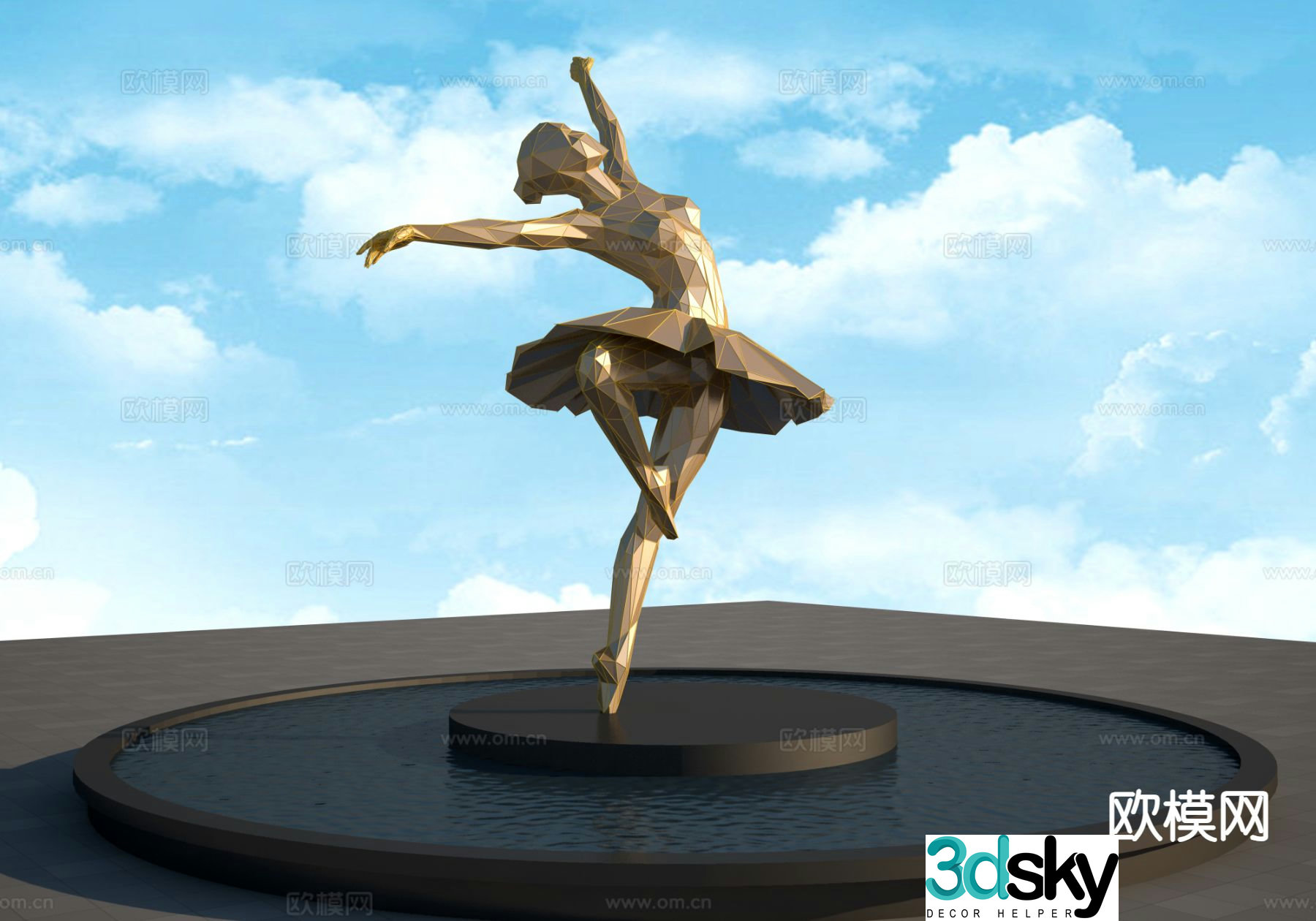 ballet sculpture landscape sculpture 3d model