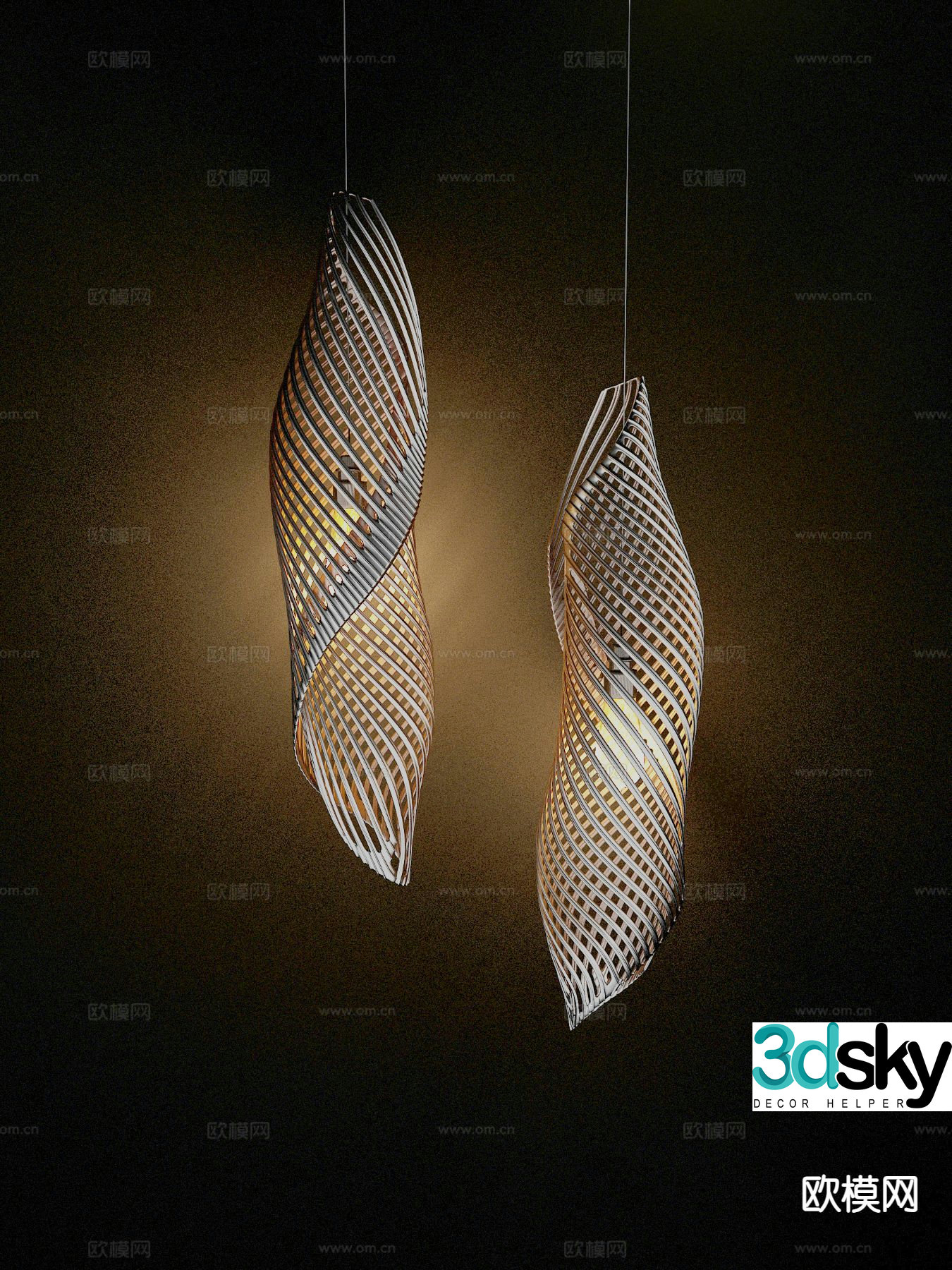 Hollow small chandelier bedside small chandelier 3d model