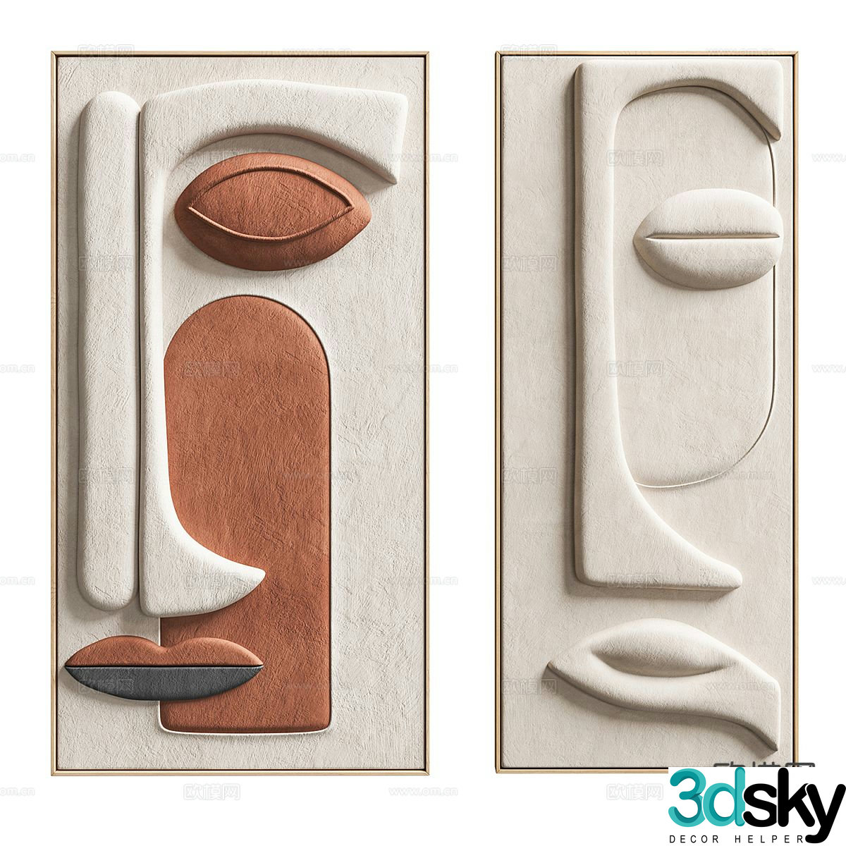 Decorative painting three-dimensional painting hanging painting 3D model