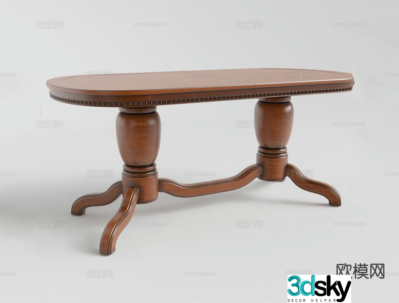 American dining table oval dining table 3d model