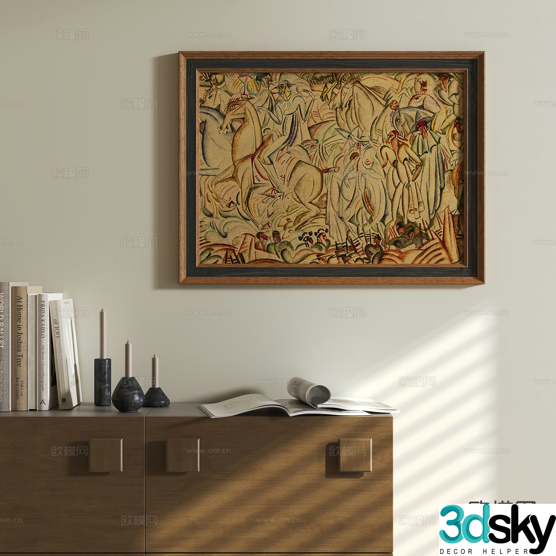 Medieval style abstract painting art painting decorative painting 3D model