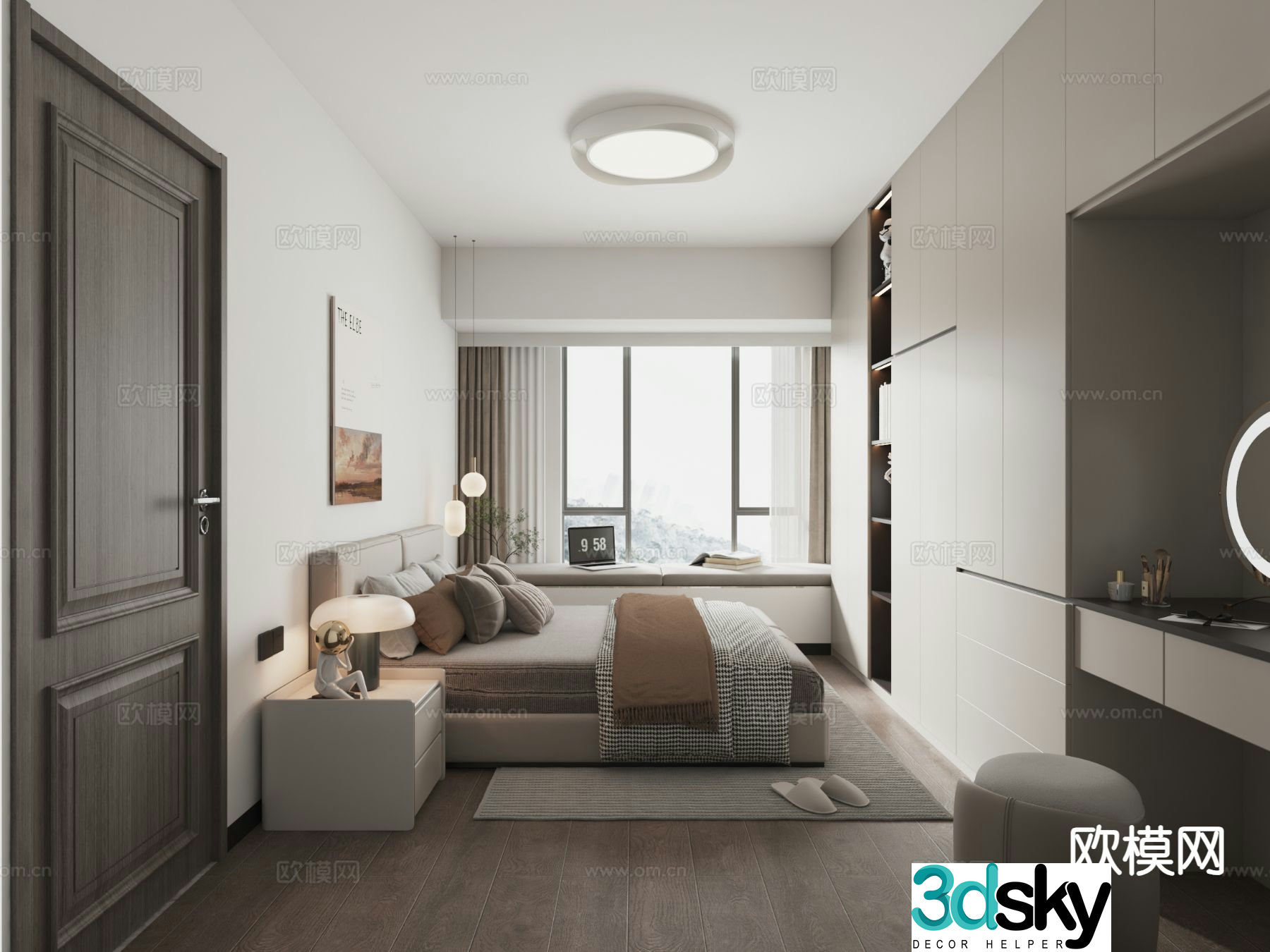 Modern bedroom second bedroom 3d model