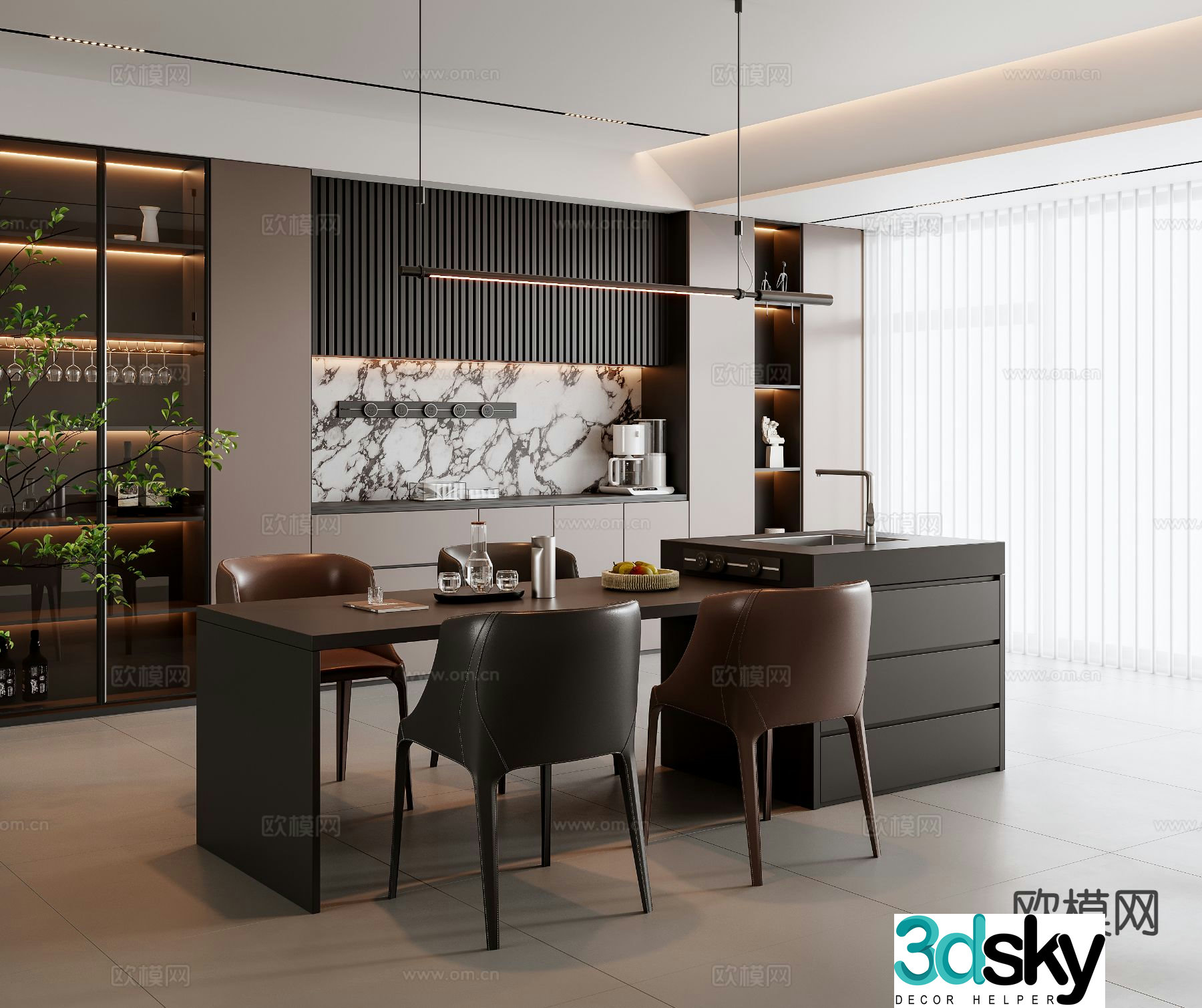 Italian restaurant Zhongdao restaurant 3d model