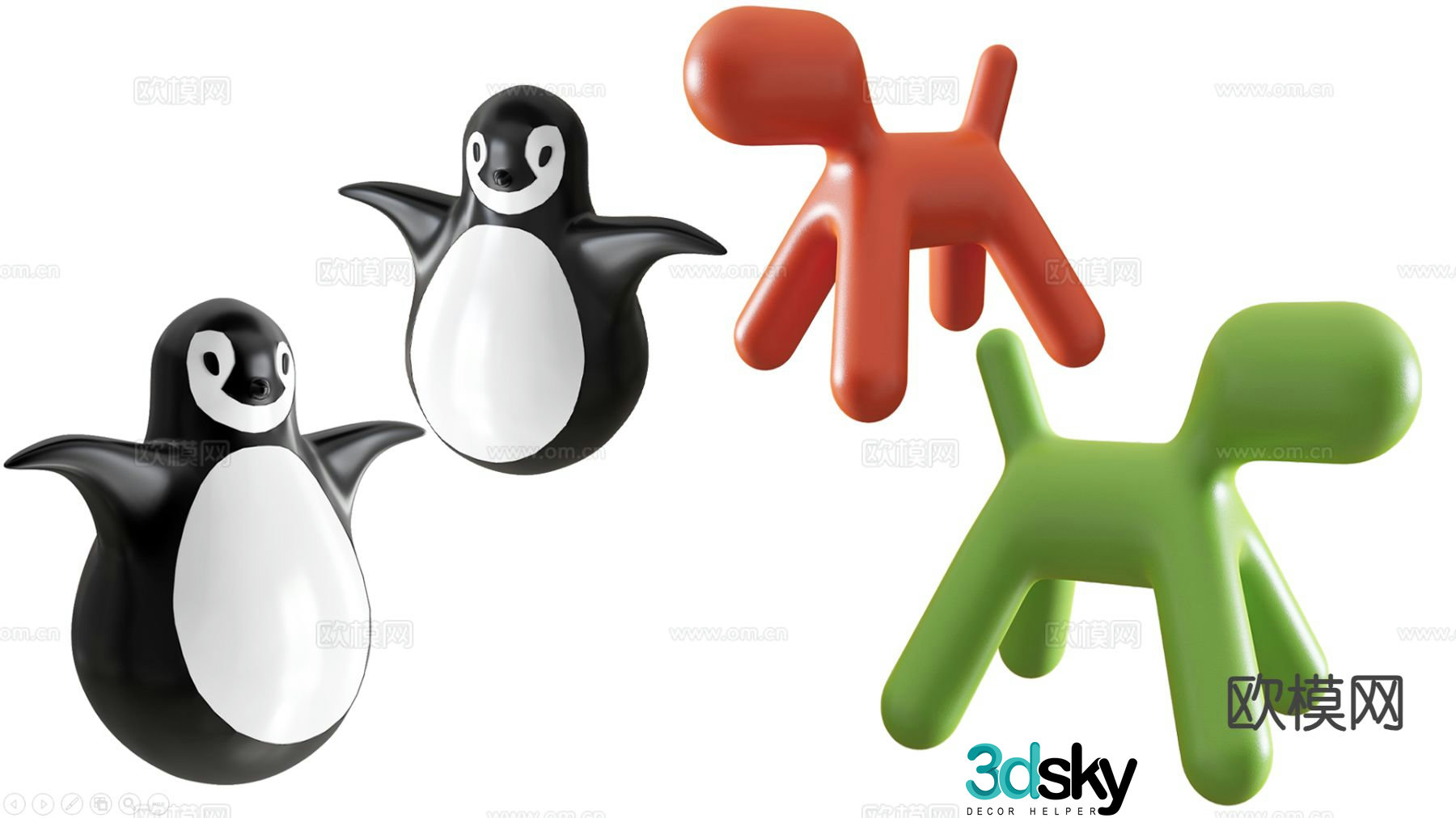 Cartoon toys penguin doll doll 3d model