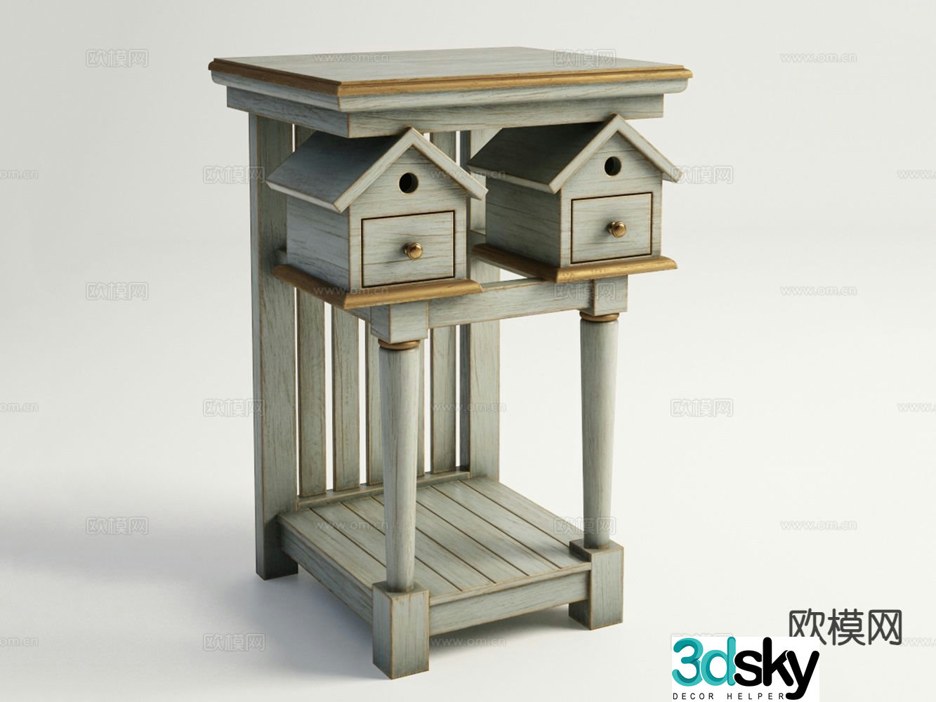 American corner table side table table table 3d model