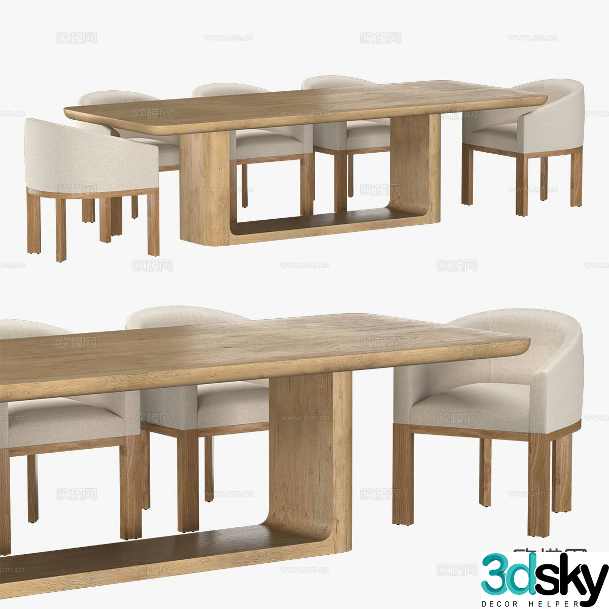 MENU dining table and chairs 3d model