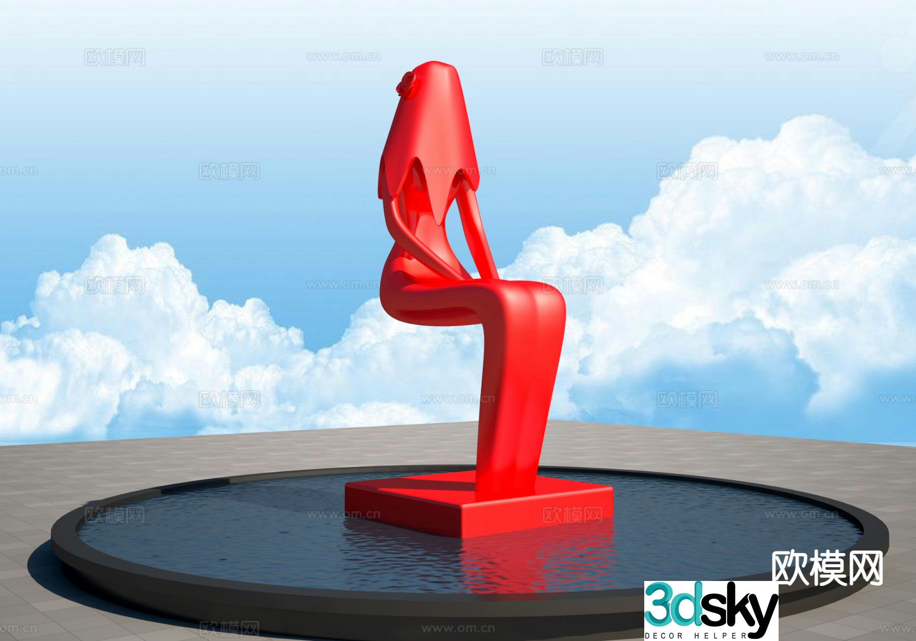 Outdoor sculpture landscape sculpture 3d model