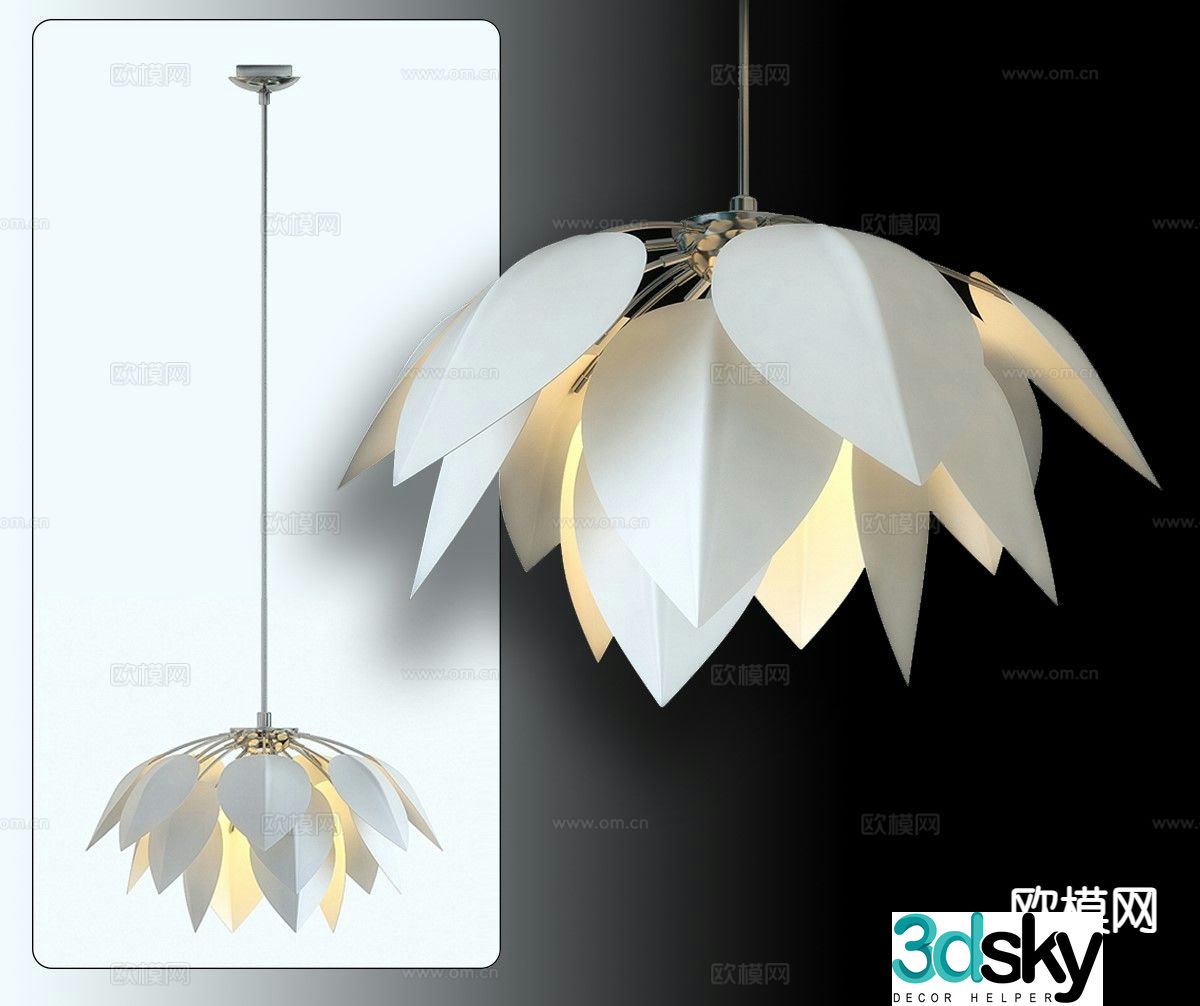Bedside small chandelier petal small chandelier 3d model