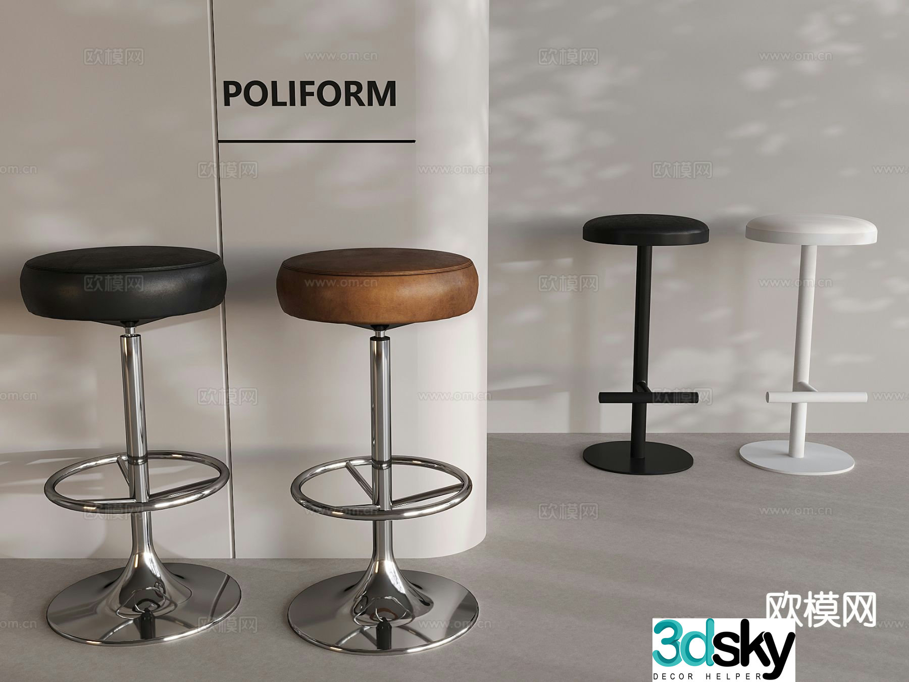 bar stool bar stool high stool 3d model