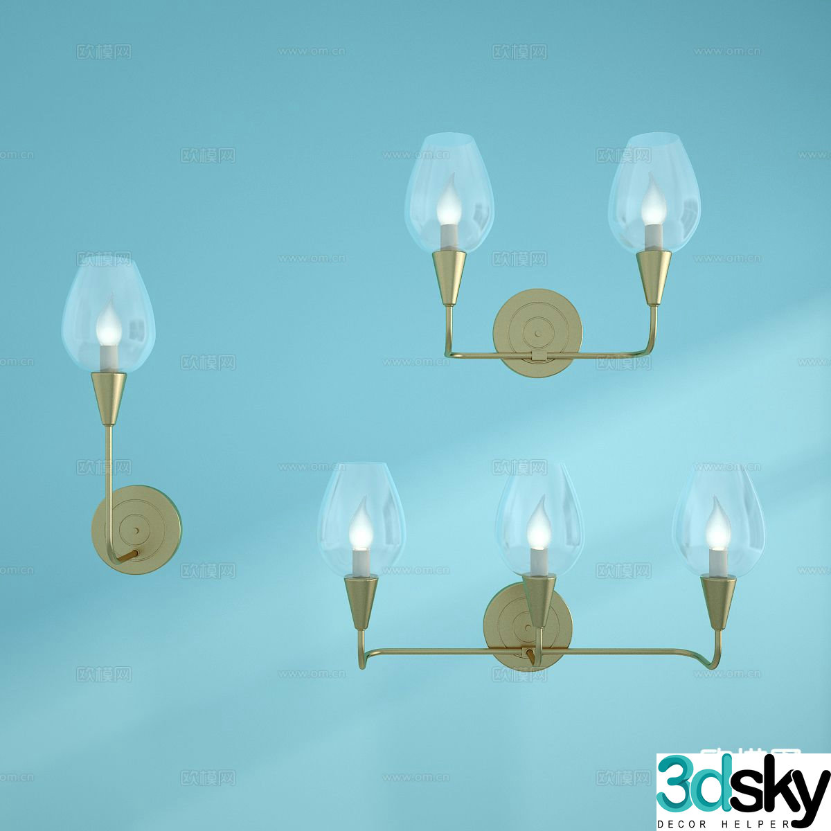 Postmodern wall lamp simple wall lamp 3d model
