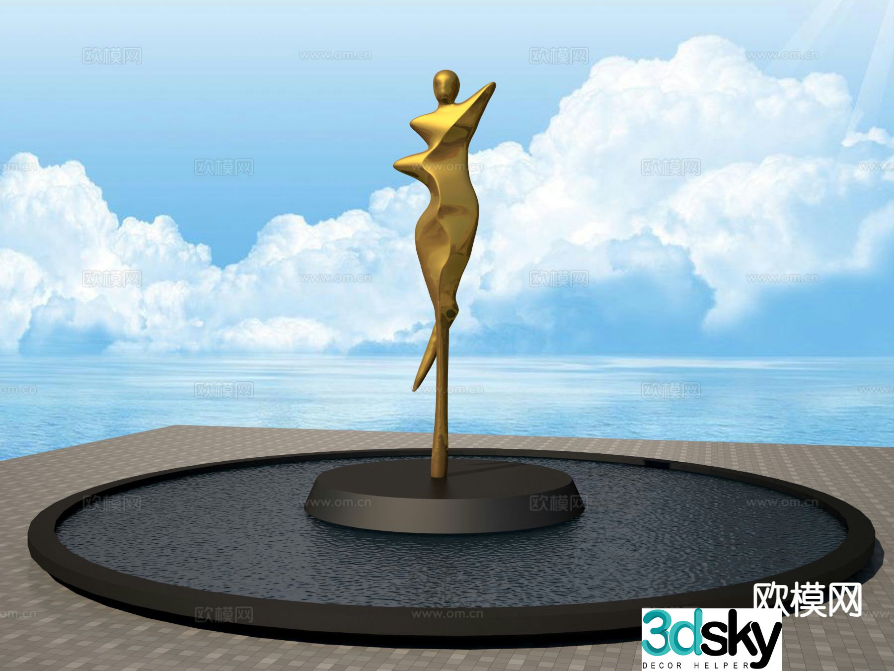 Abstract human sculpture landscape sculpture 3d model