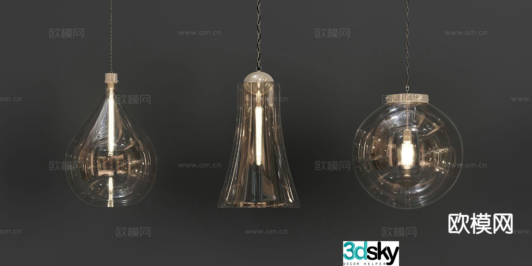 Light luxury small chandelier bedside small chandelier 3d model