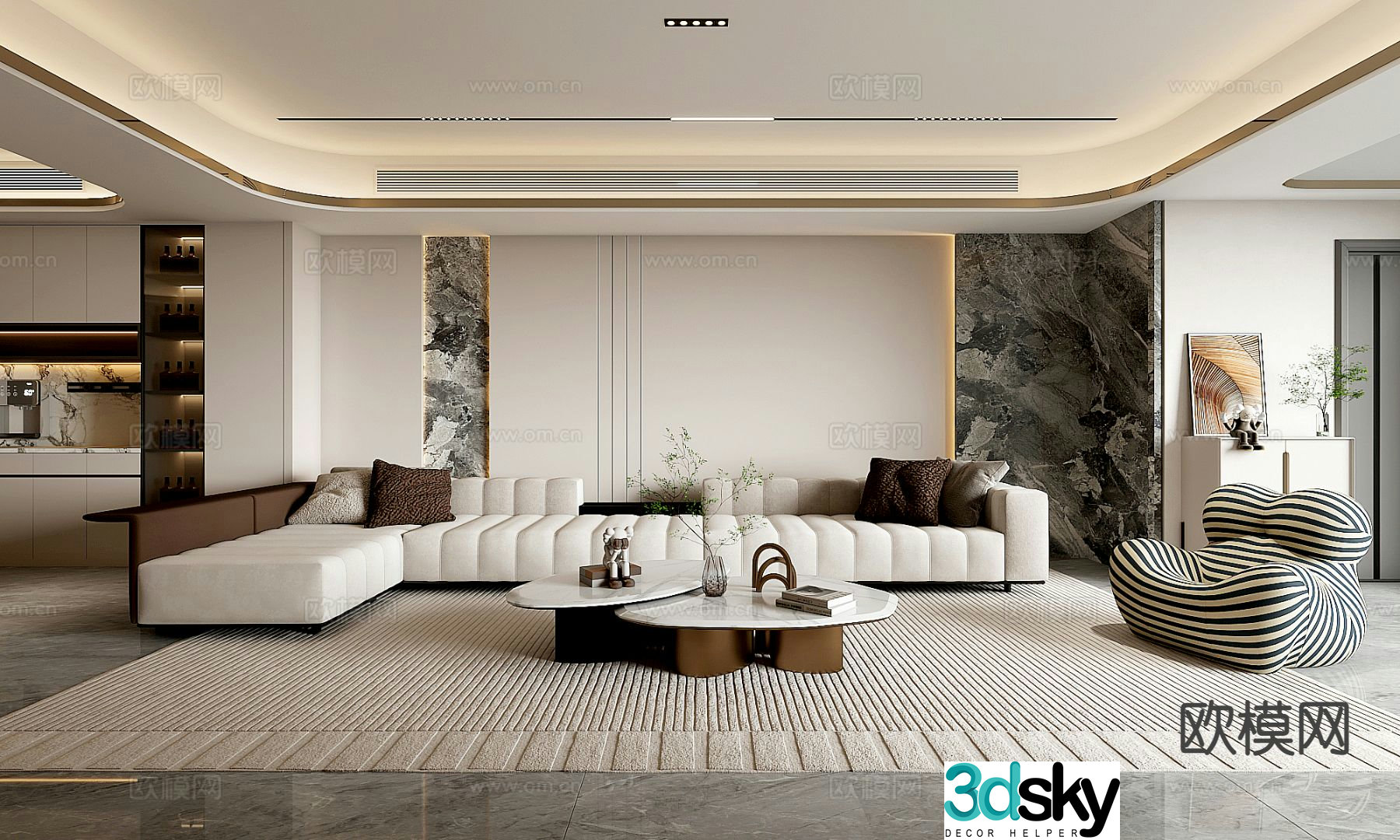 Modern living room 3d model