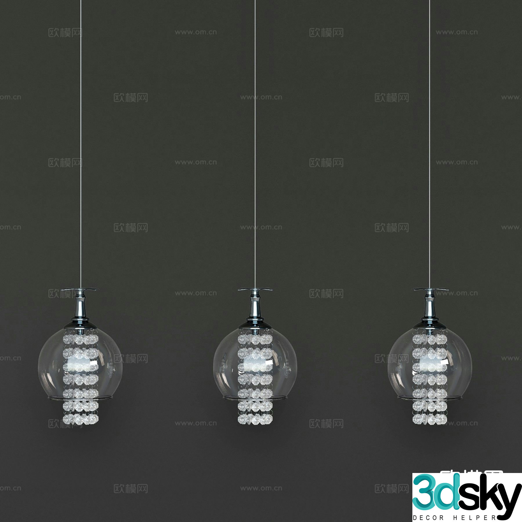 Bedside small chandelier 3d model