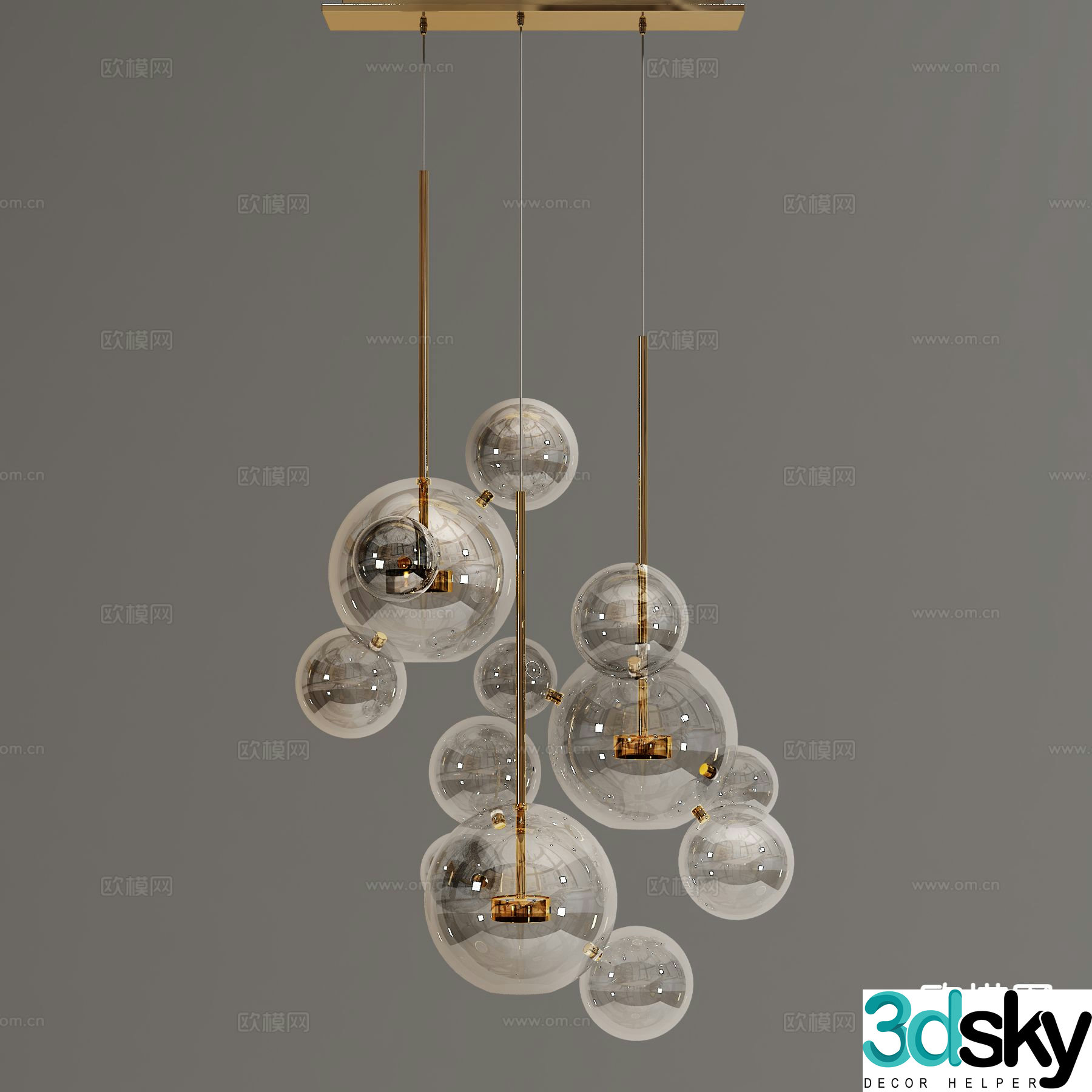Bedside small chandelier glass small chandelier 3d model