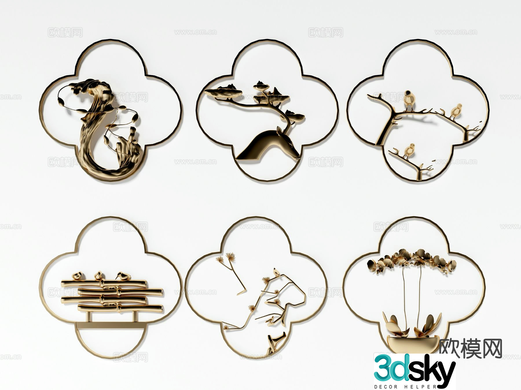 New Chinese style plum blossom wall decoration hanging decoration 3d model