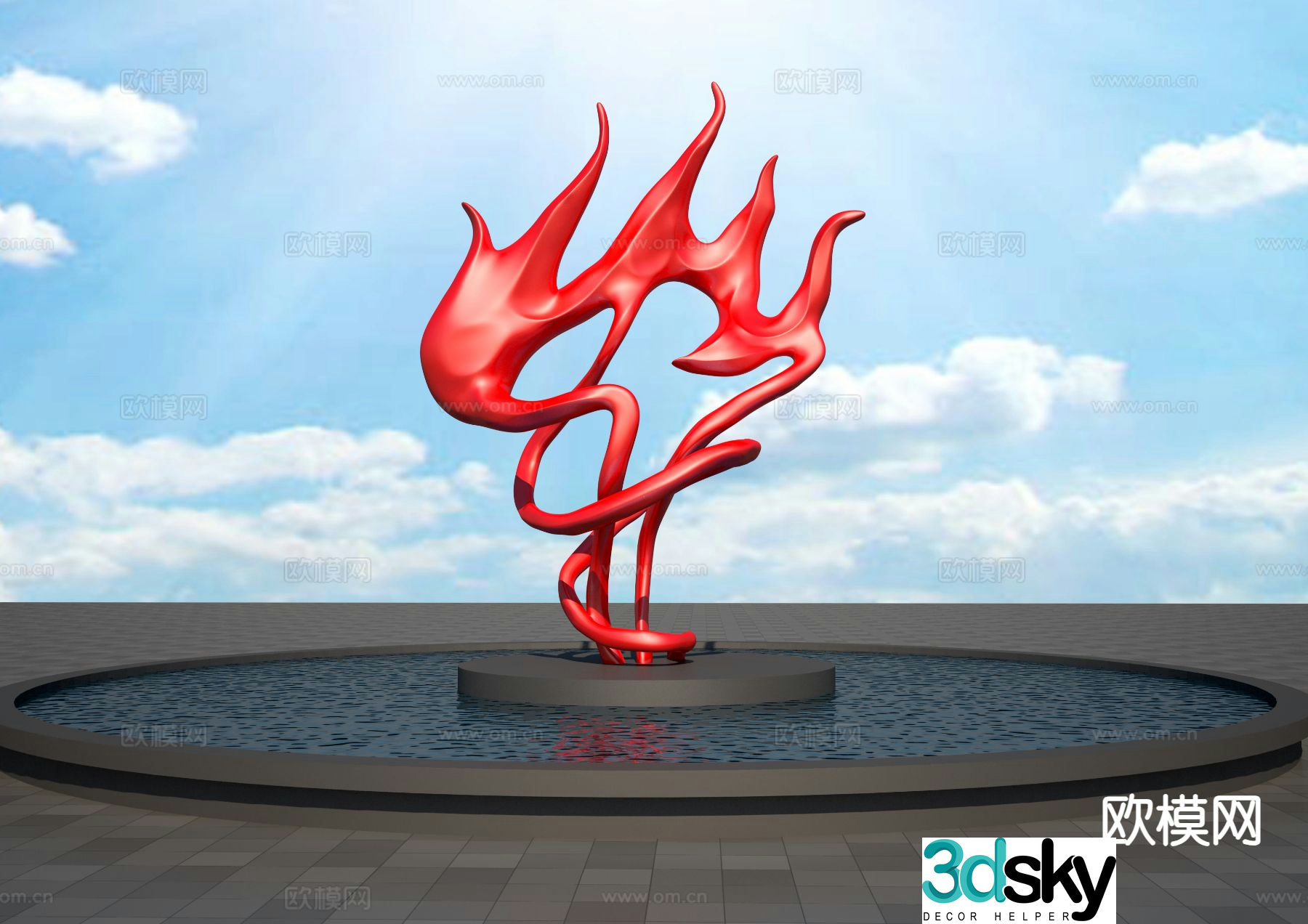 Torch sculpture urban sculpture 3d model