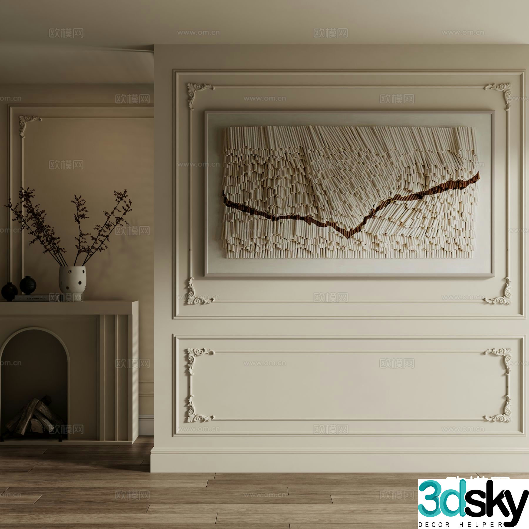 French art painting texture painting decorative painting 3d model