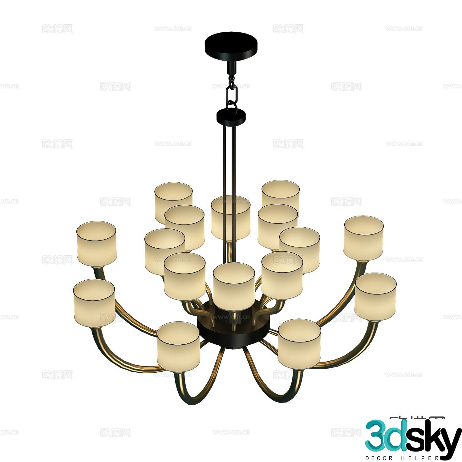 European style chandelier hall chandelier 3d model