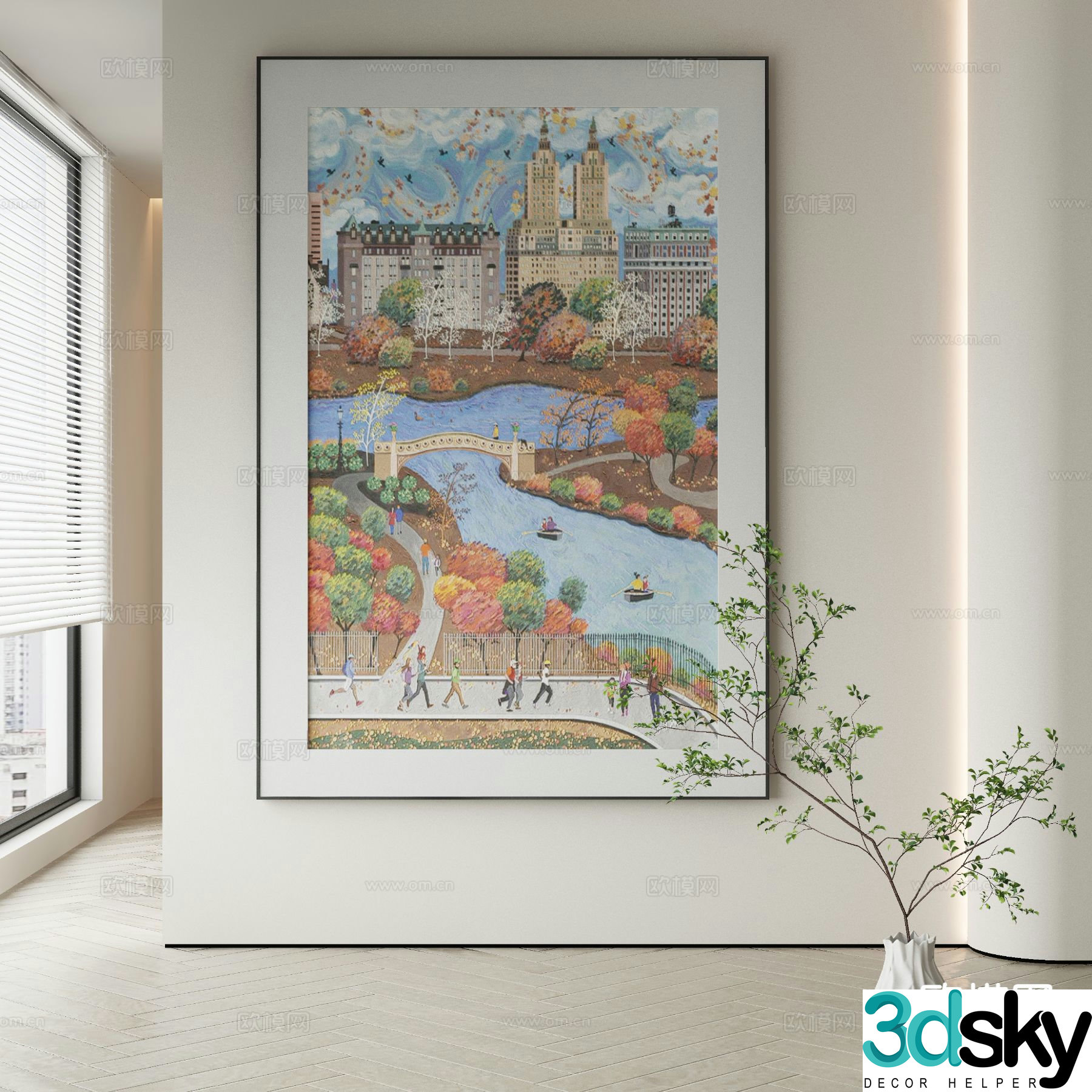 Decorative painting architectural painting hanging painting 3d model