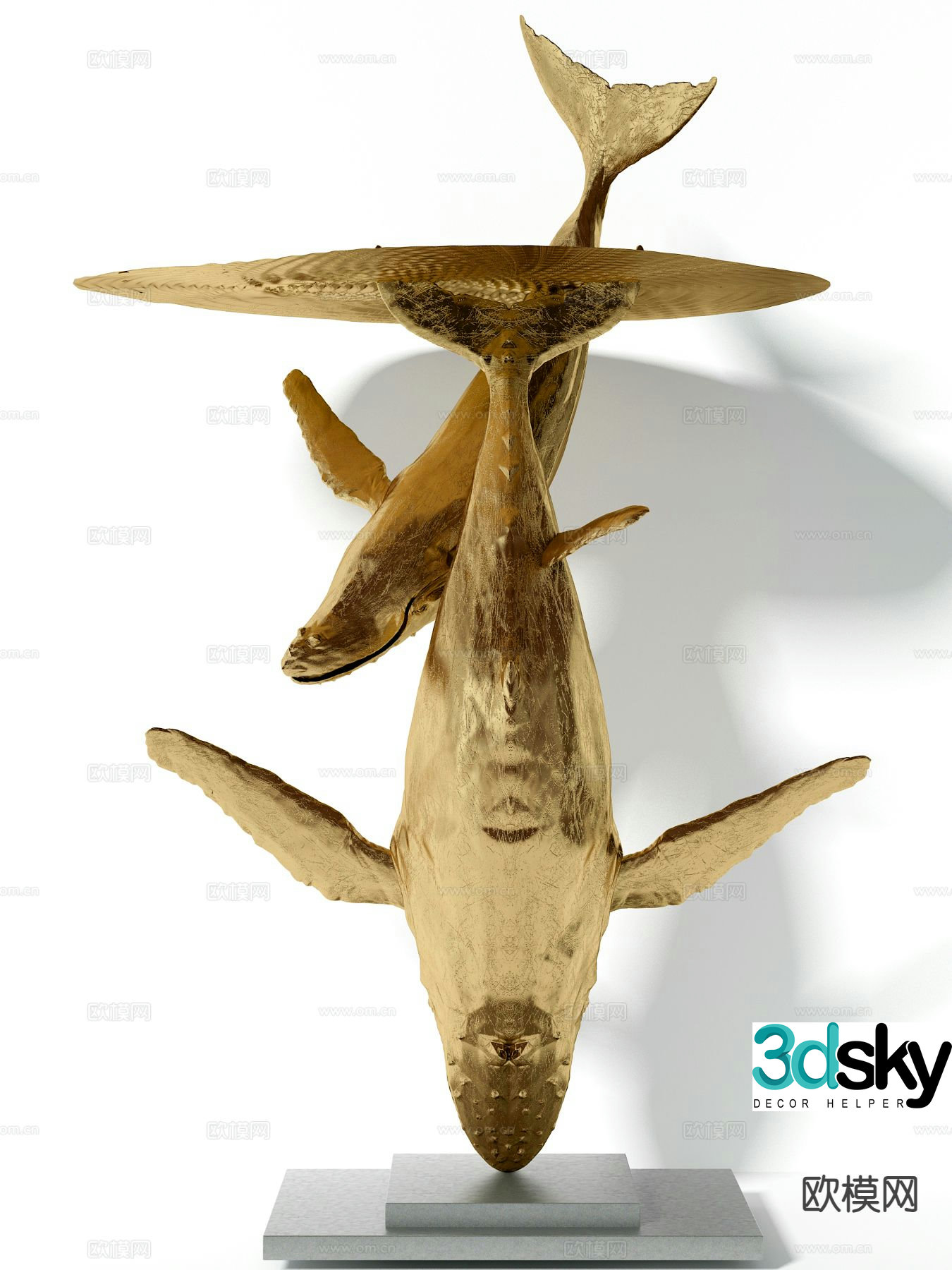 Metal Shark Furniture Sculpture 3d model