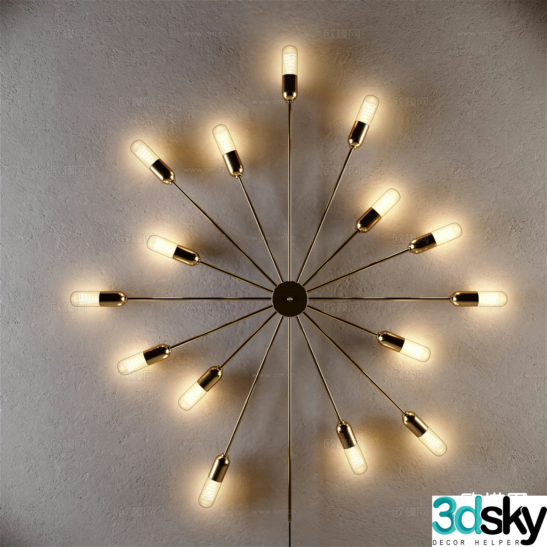 Light luxury wall lamp Firework wall lamp 3D model