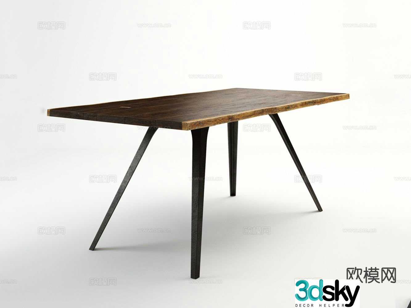 Wabi Sabi dining table solid wood dining table 3d model