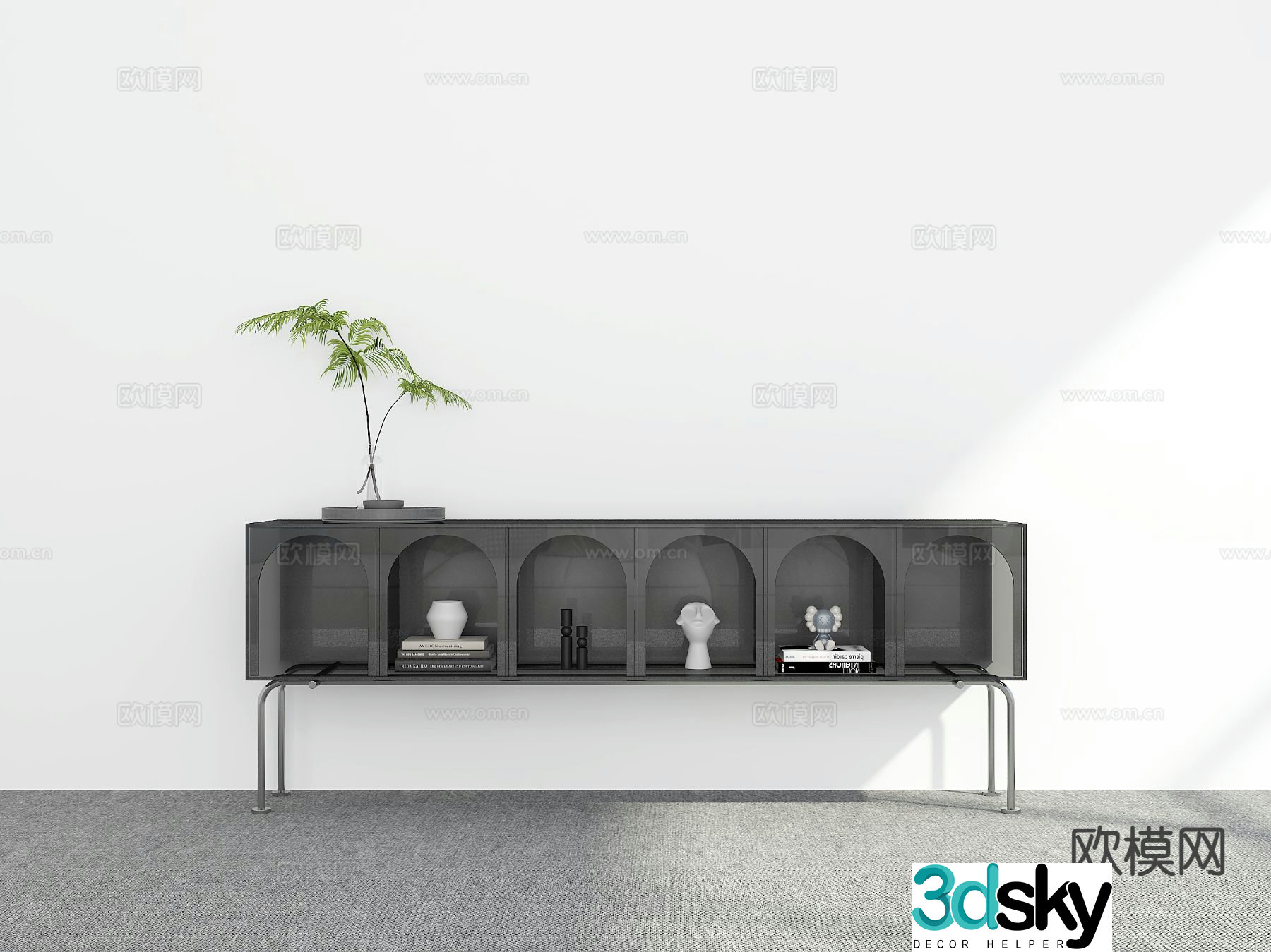 Modern side cabinet entrance cabinet 3d model