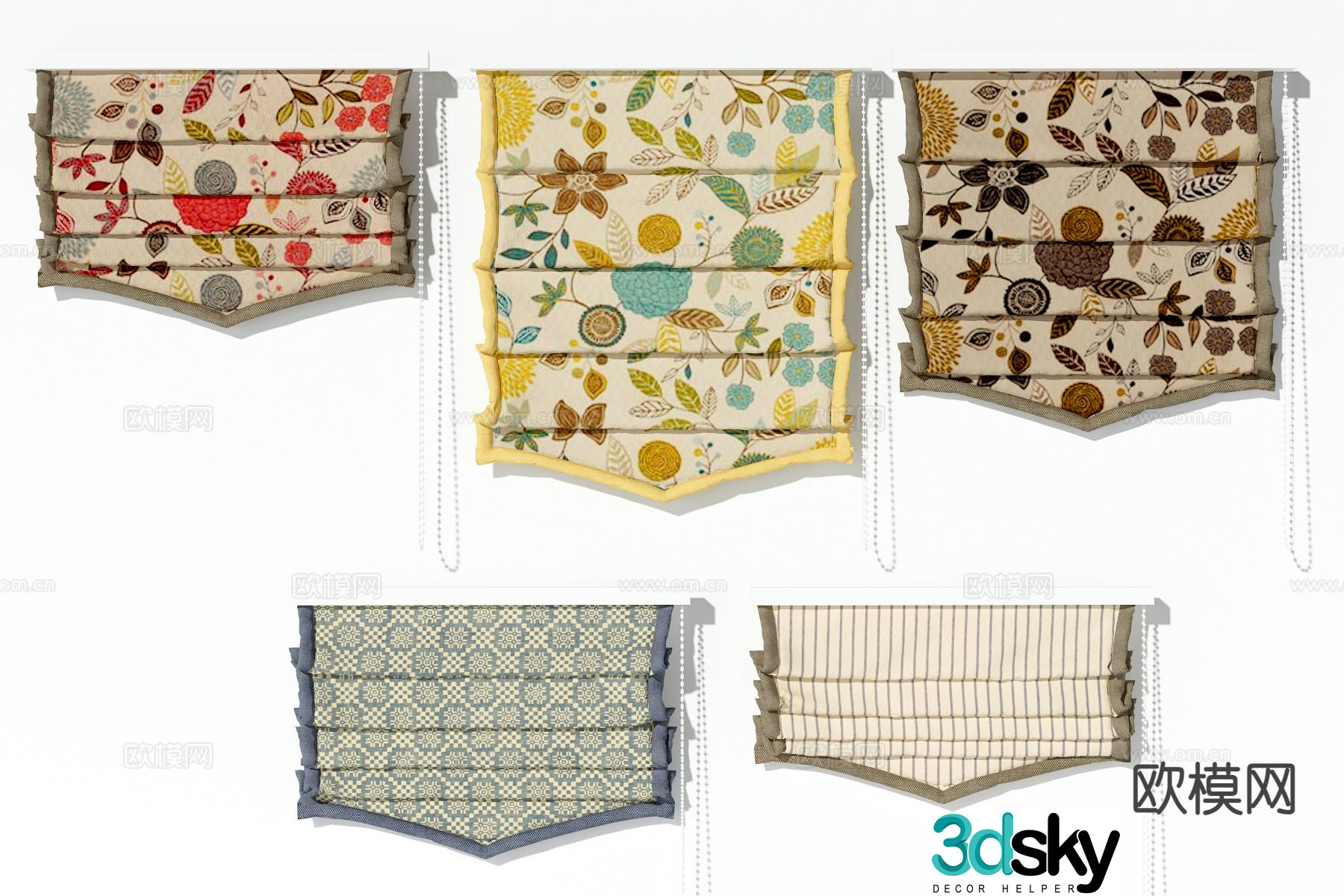 European curtains Roman curtains curtains curtains 3D model