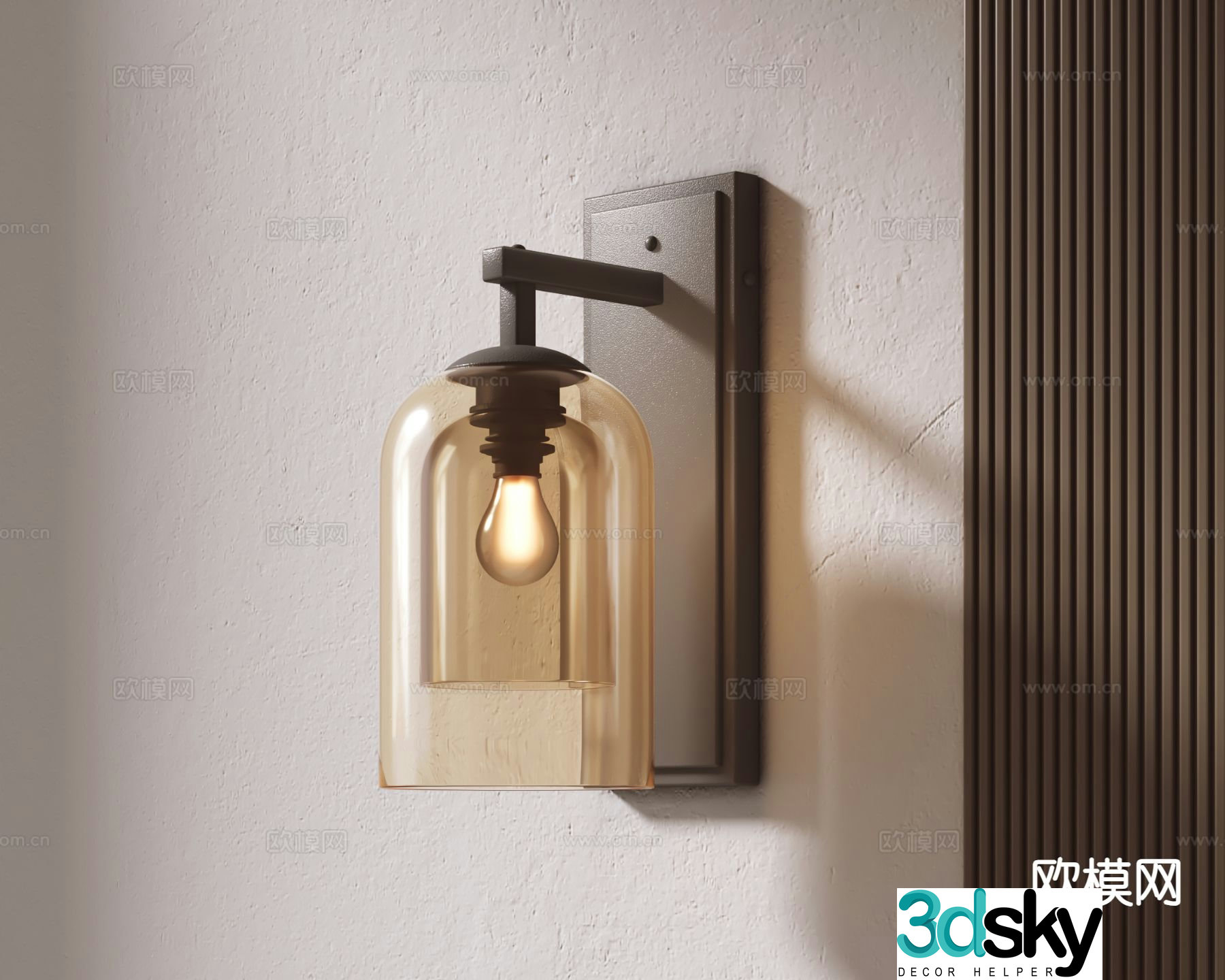 Modern glass wall light 3d model