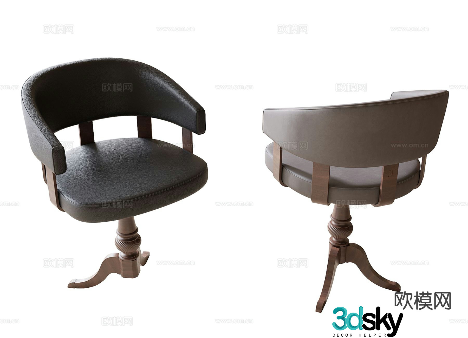 American chair leisure chair 3d model