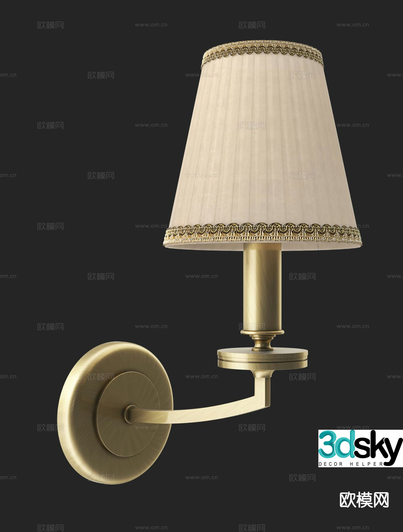 European wall lamp 3d model