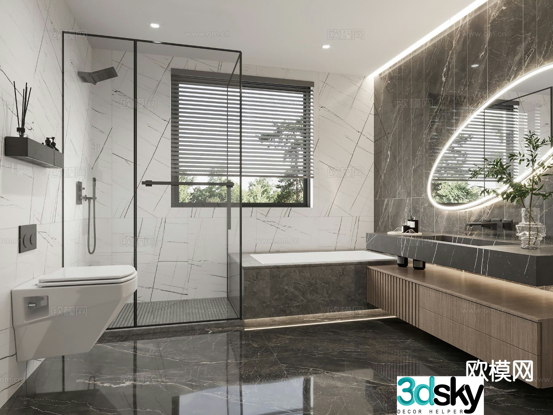 Modern bathroom bathroom 3d model