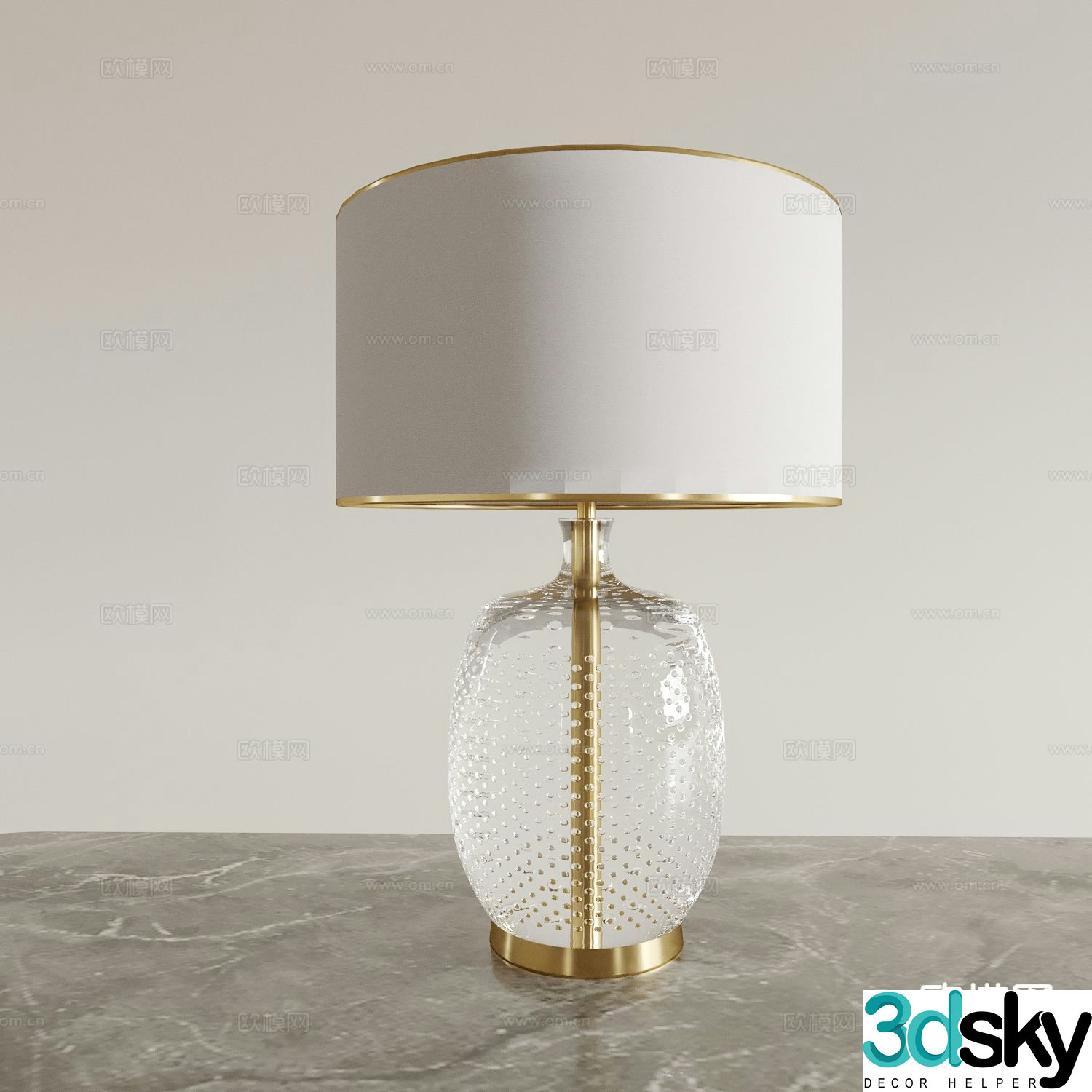 Light luxury table lamp bedside lamp 3d model
