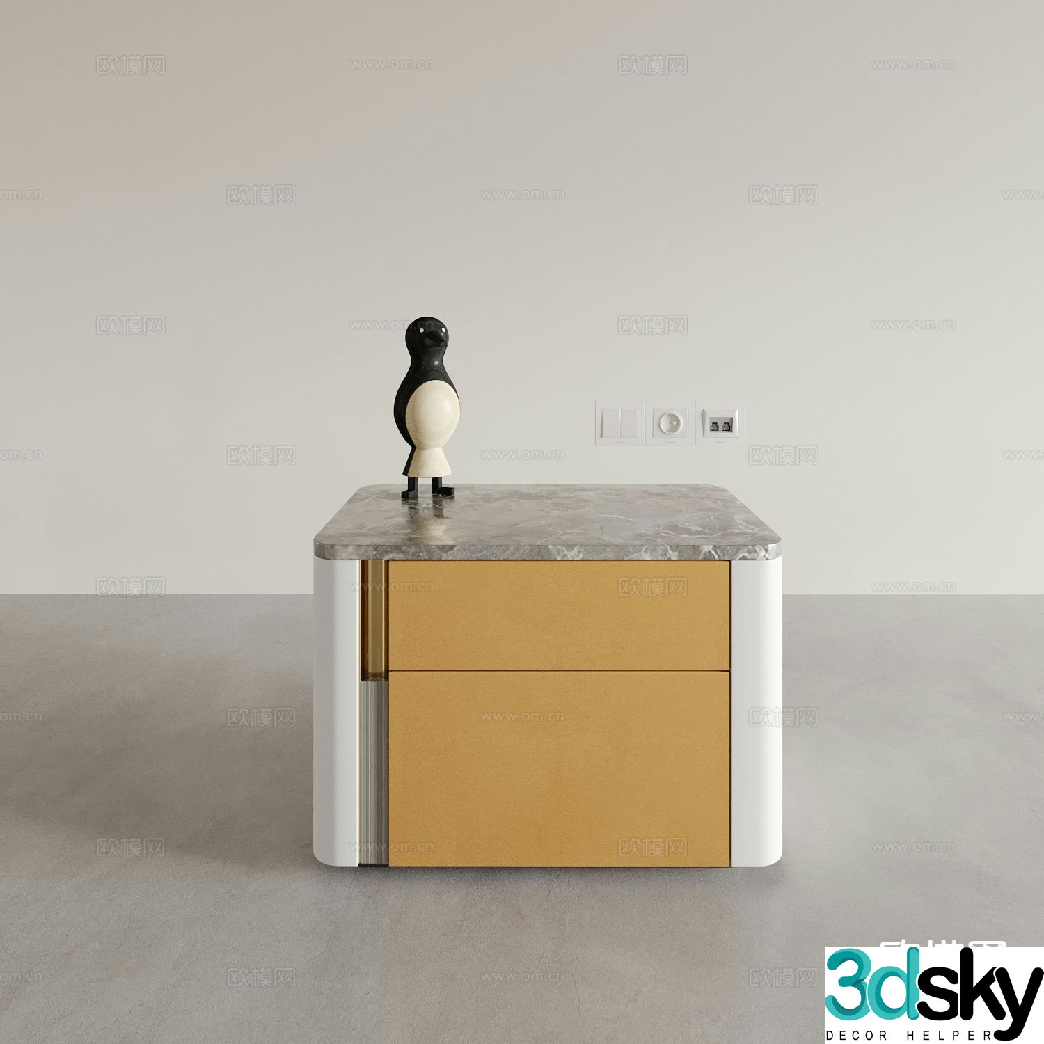 Modern bedside table 3d model