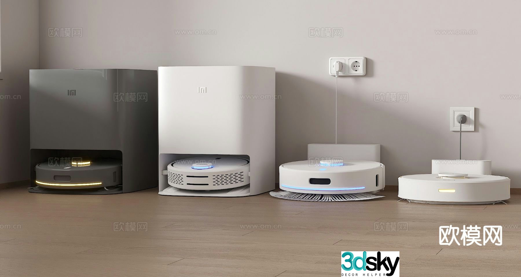 Modern sweeping robot 3d model