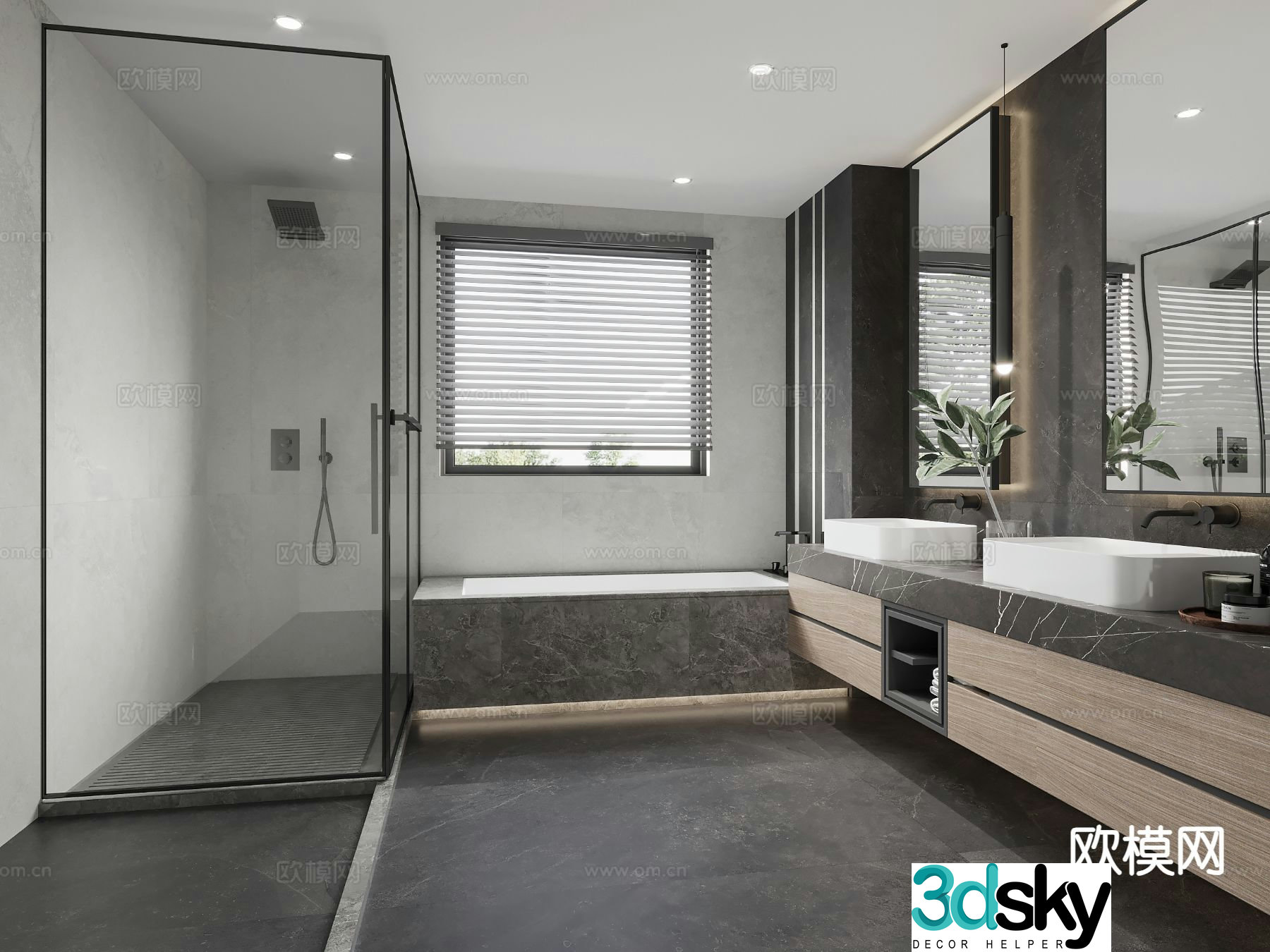 Modern bathroom bathroom 3d model