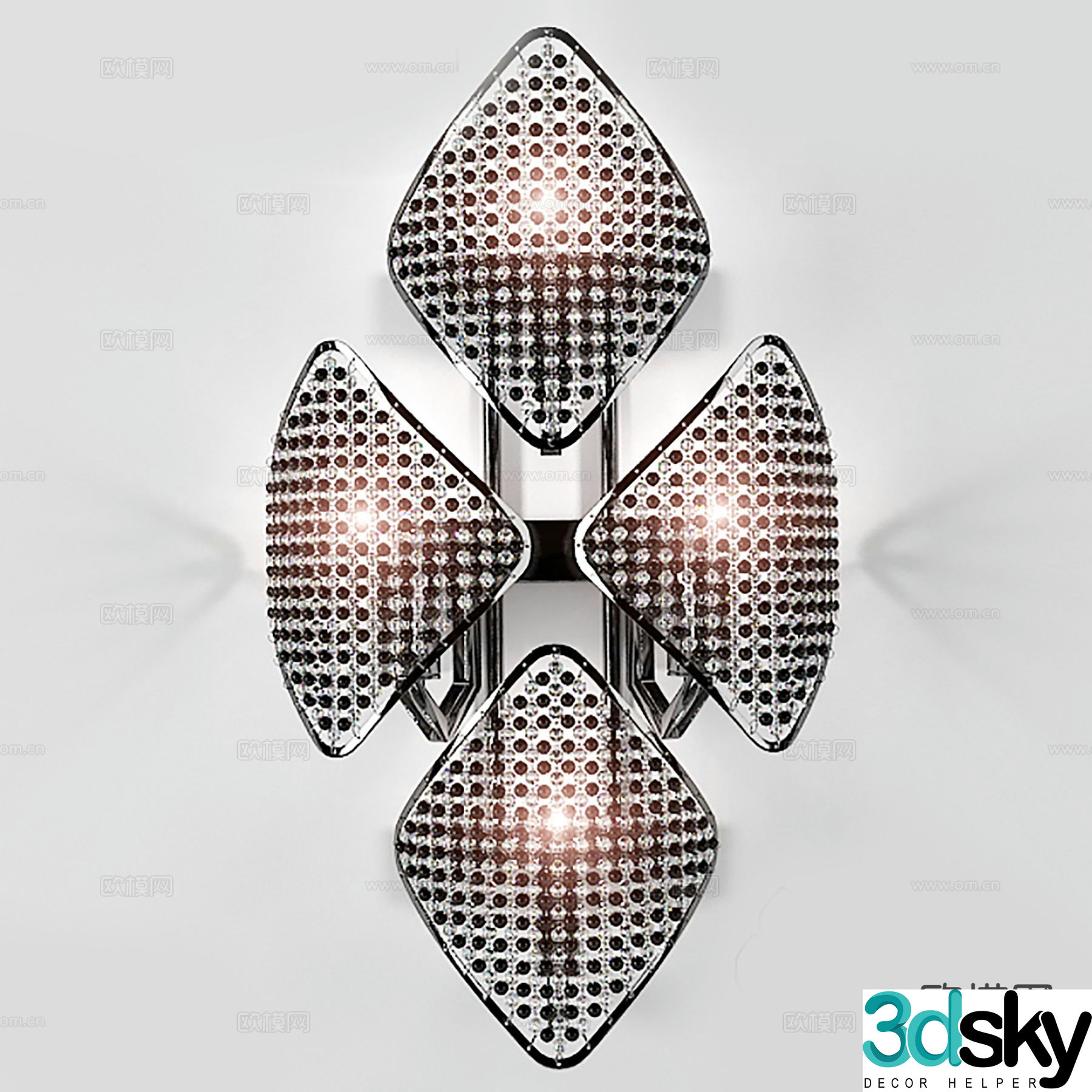 Light luxury wall lamp crystal wall lamp 3d model