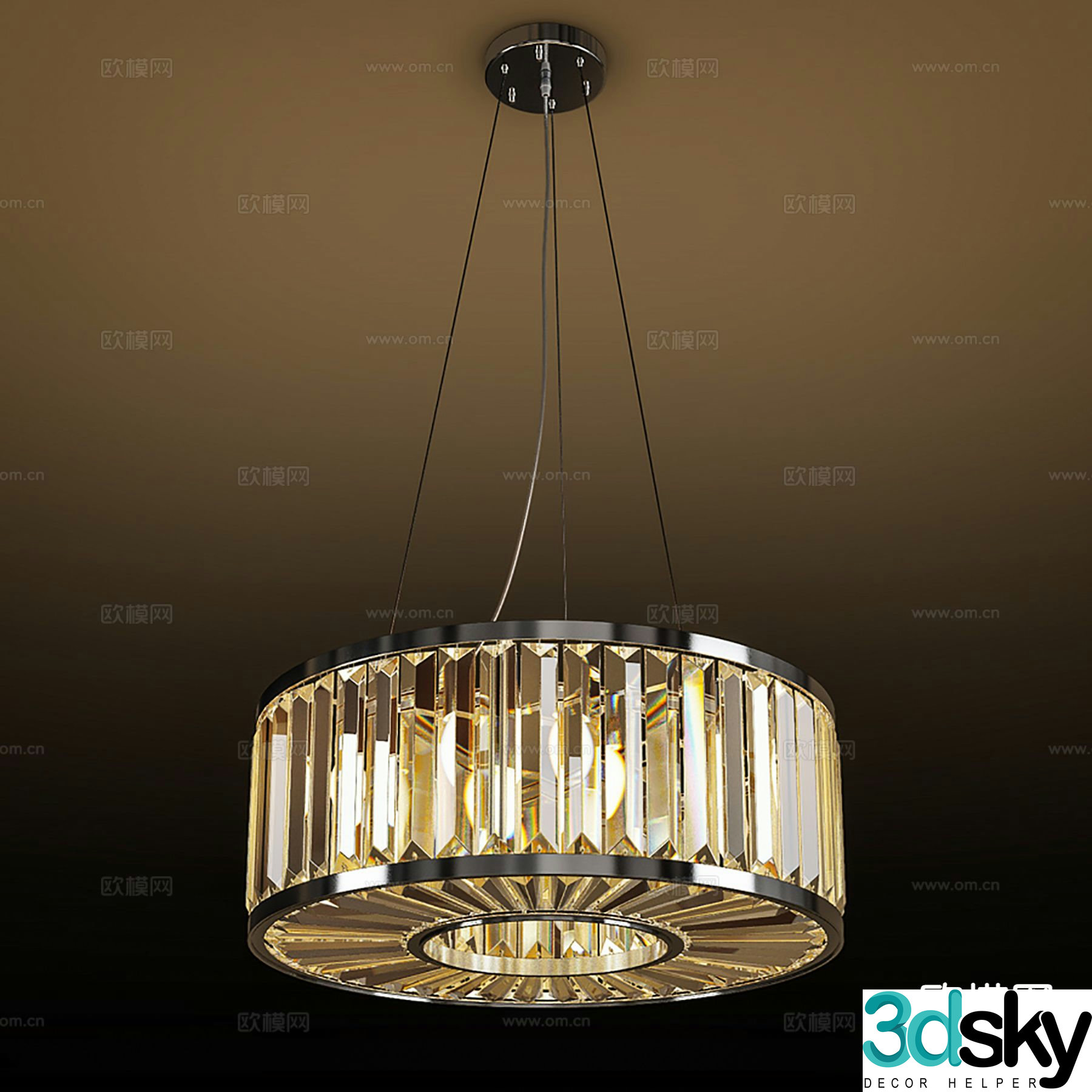 Light luxury chandelier restaurant chandelier 3d model