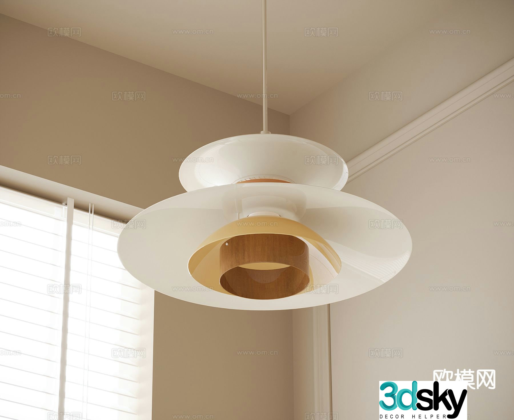 Cream style chandelier restaurant chandelier 3d model