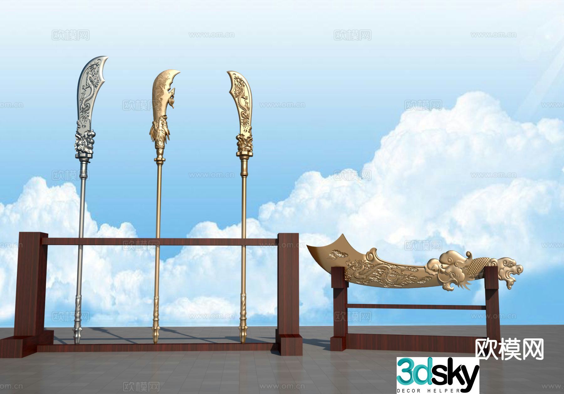 Weapon Rack Sculpture Weapon Sculpture 3D Model