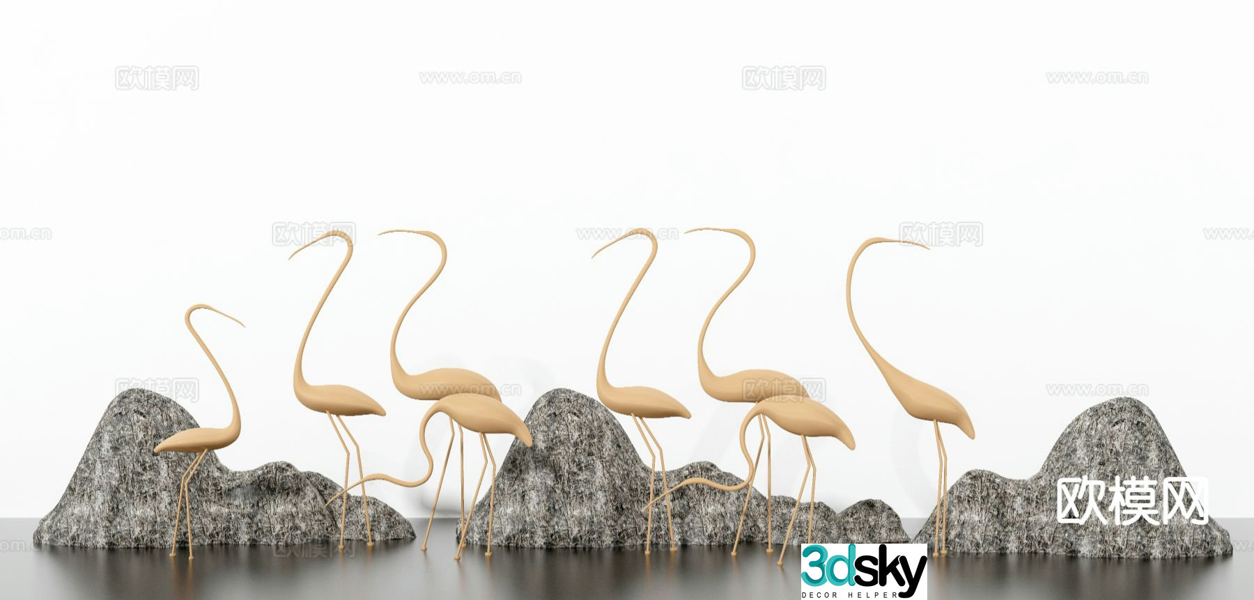 Crane sculpture art ornament 3d model