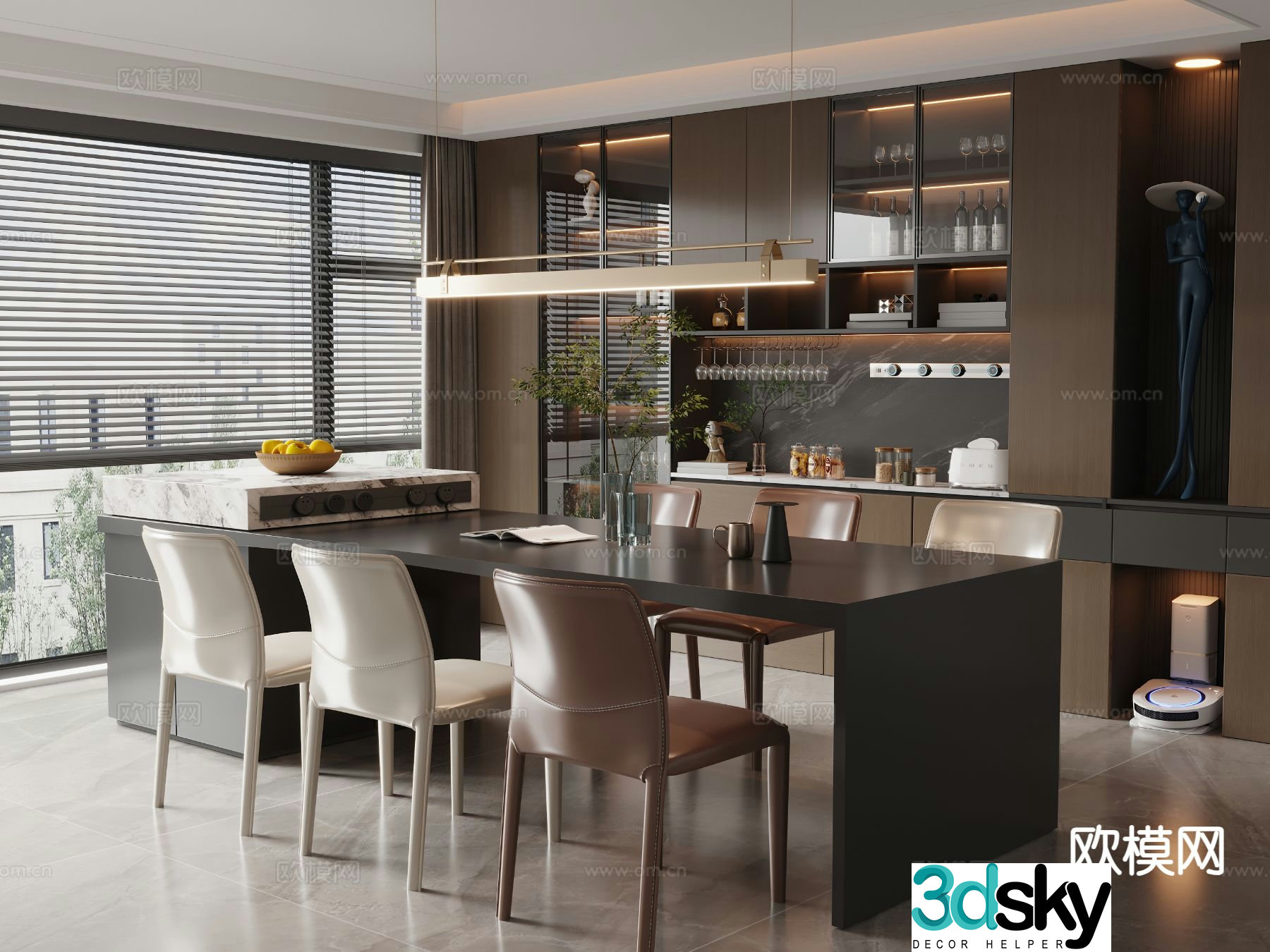 Italian restaurant Zhongdao restaurant 3d model