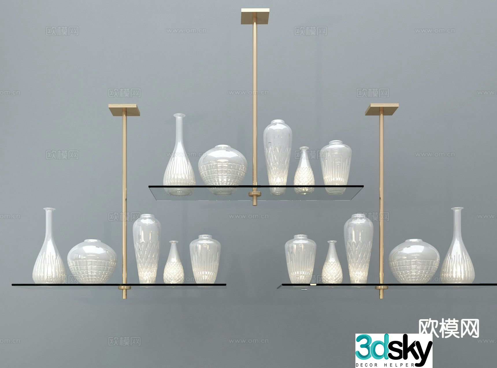 Light luxury decorative lamp lobby lamp 3d model