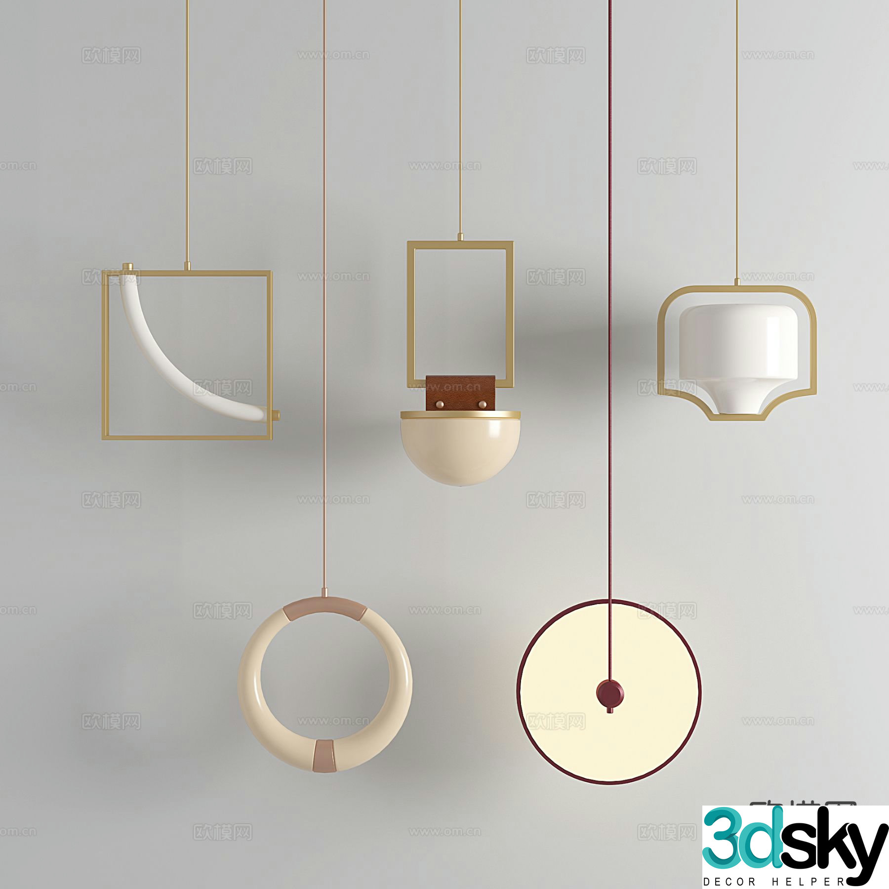 Cream style small chandelier bedside small chandelier 3d model