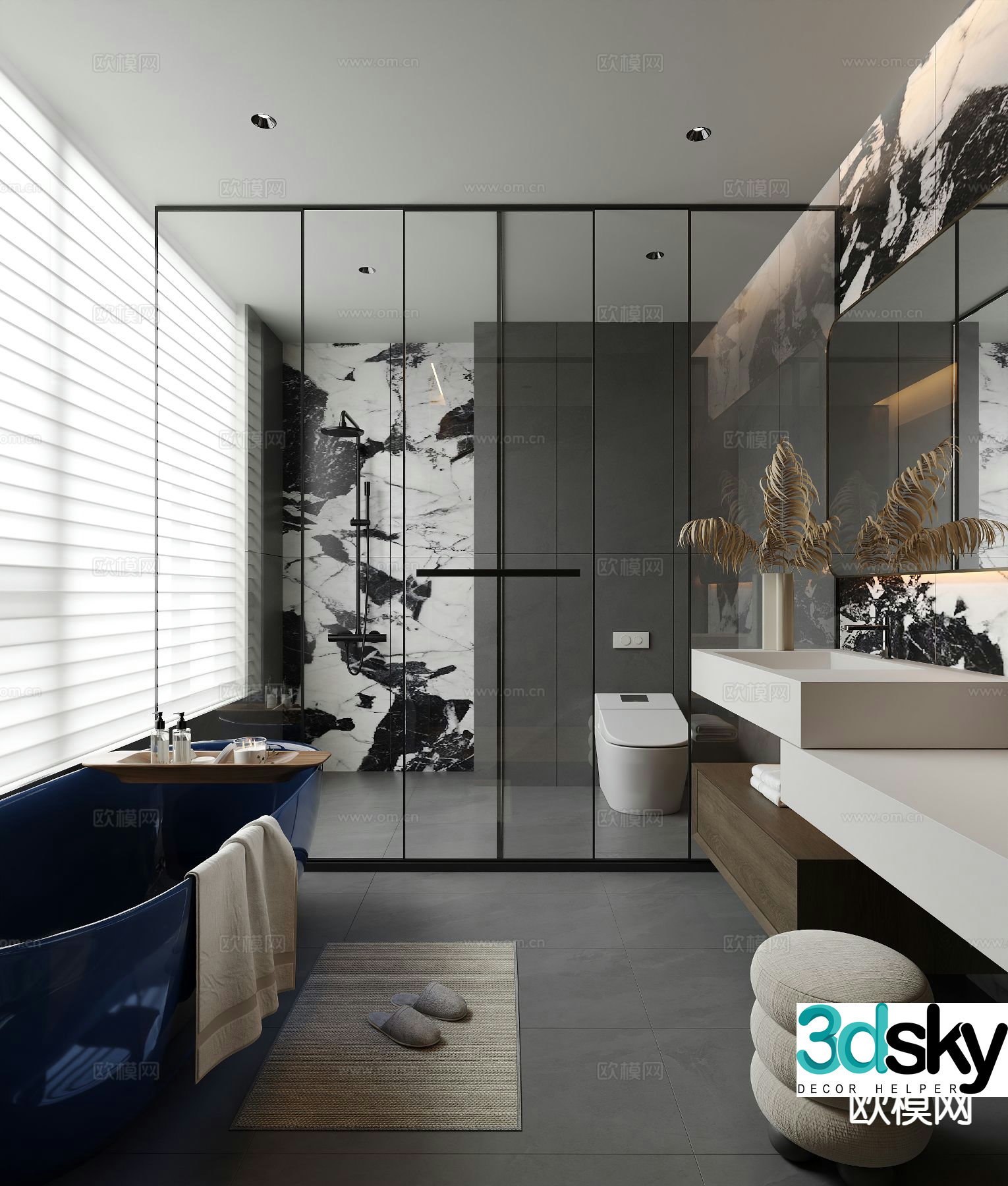 Modern bathroom bathroom toilet 3d model