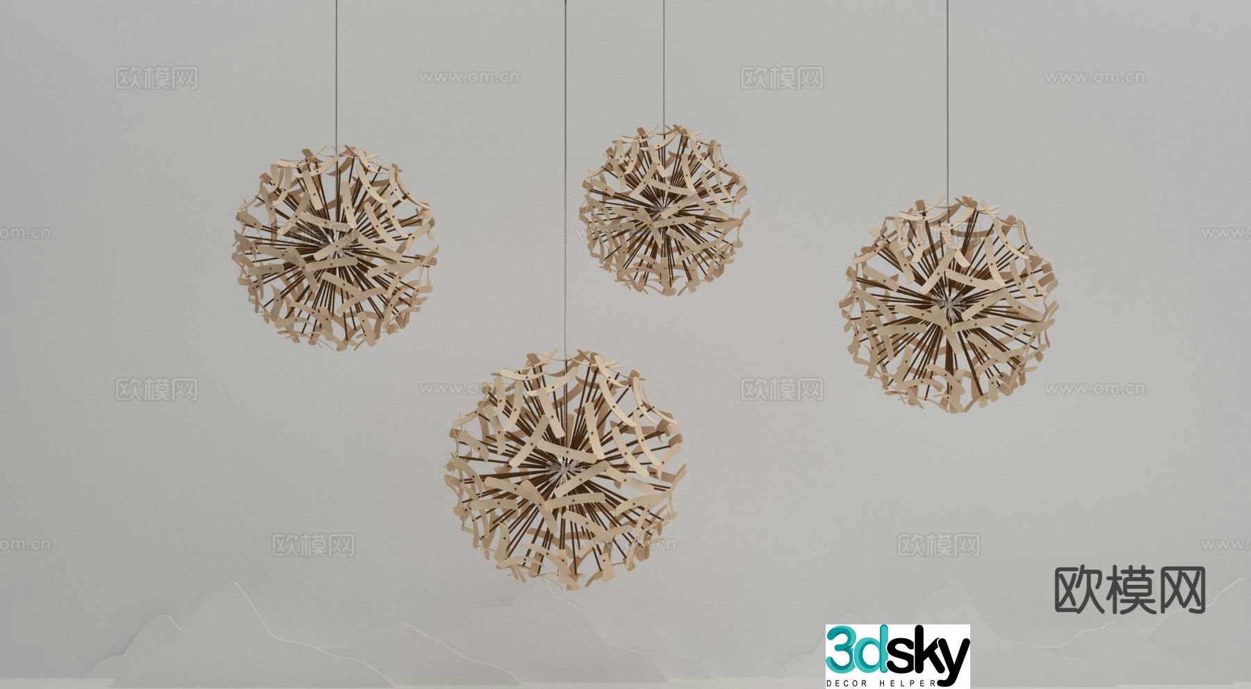 Modern creative chandelier 3d model