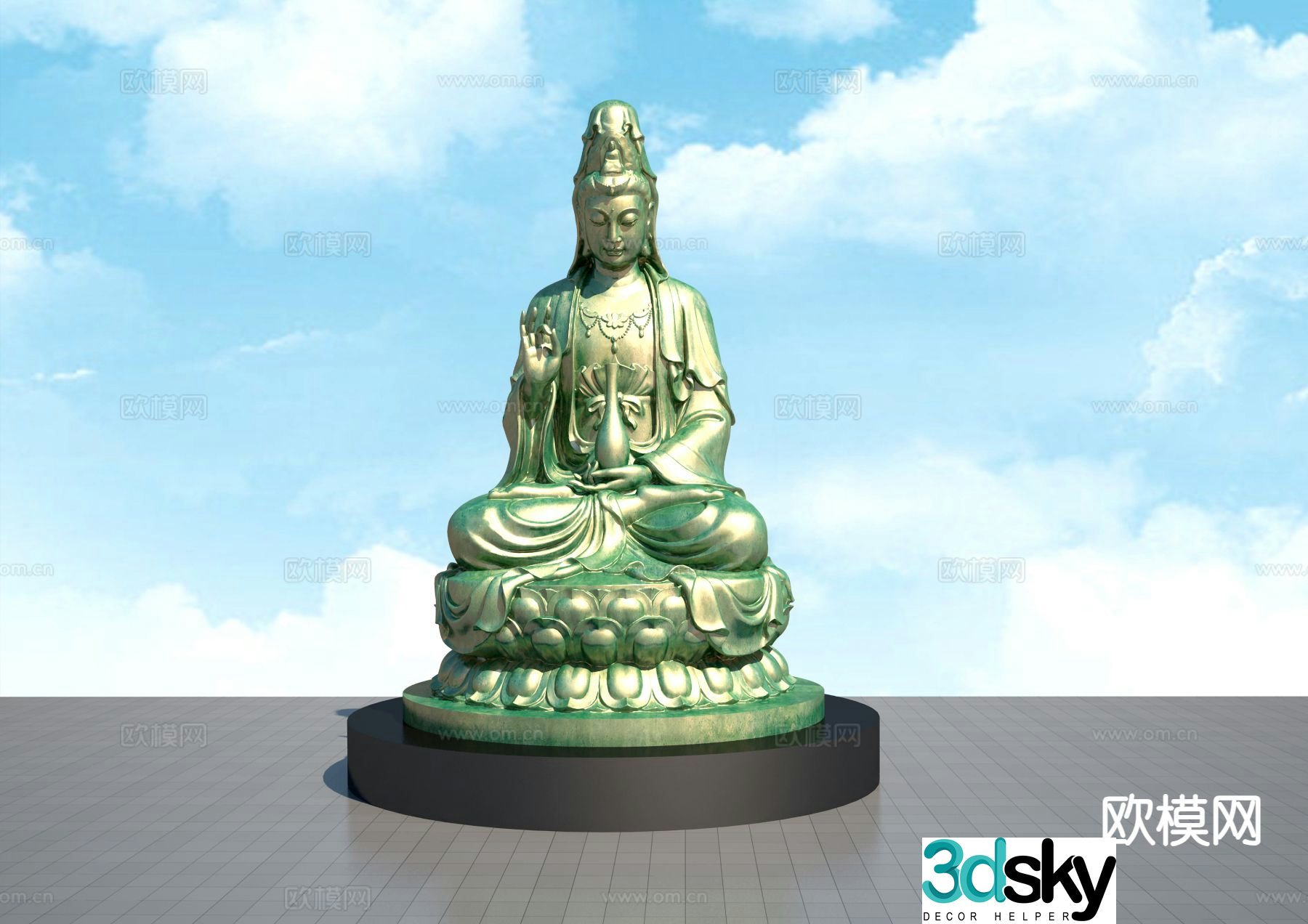 Zhengguanyin sculpture Buddha sculpture landscape sculpture 3D model